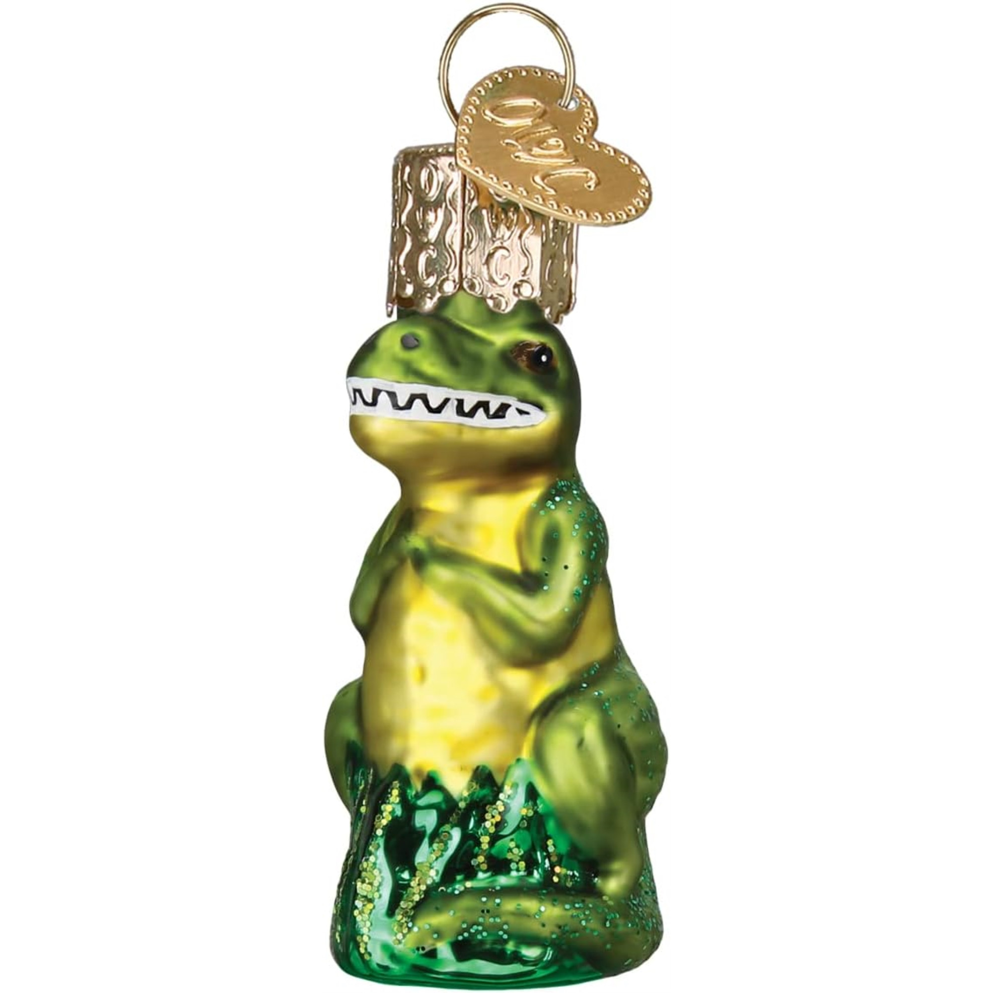 Old World Christmas Blown Glass Mini Ornament for Christmas Tree, T-Rex