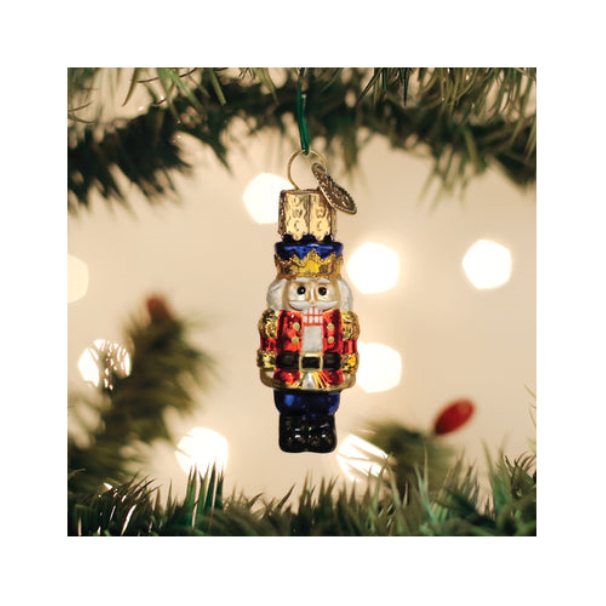 Old World Christmas Blown Glass Mini Ornament for Christmas Tree, Nutcracker Soldier