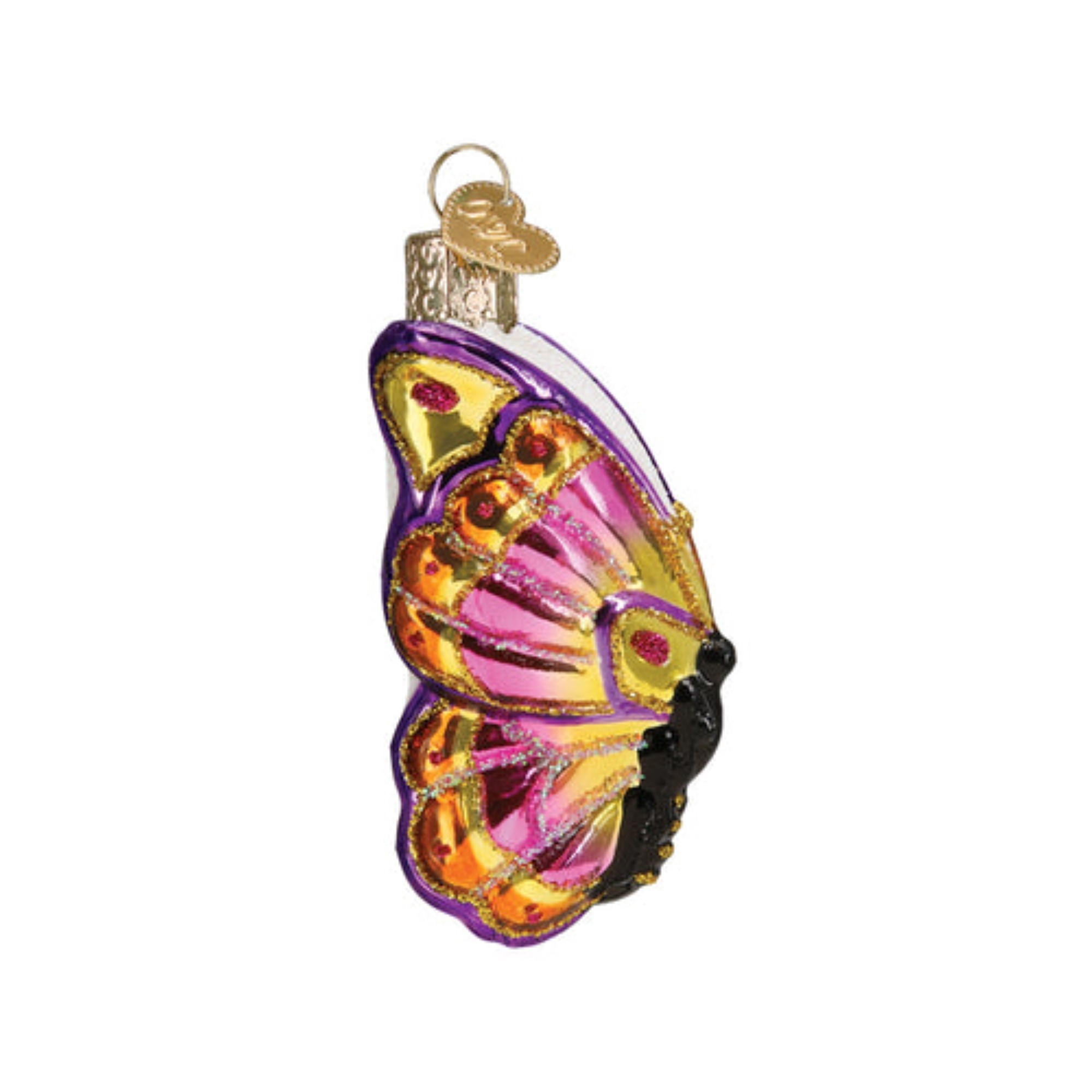 Old World Christmas Glass Blown Ornament for Christmas Tree, Bright Butterfly