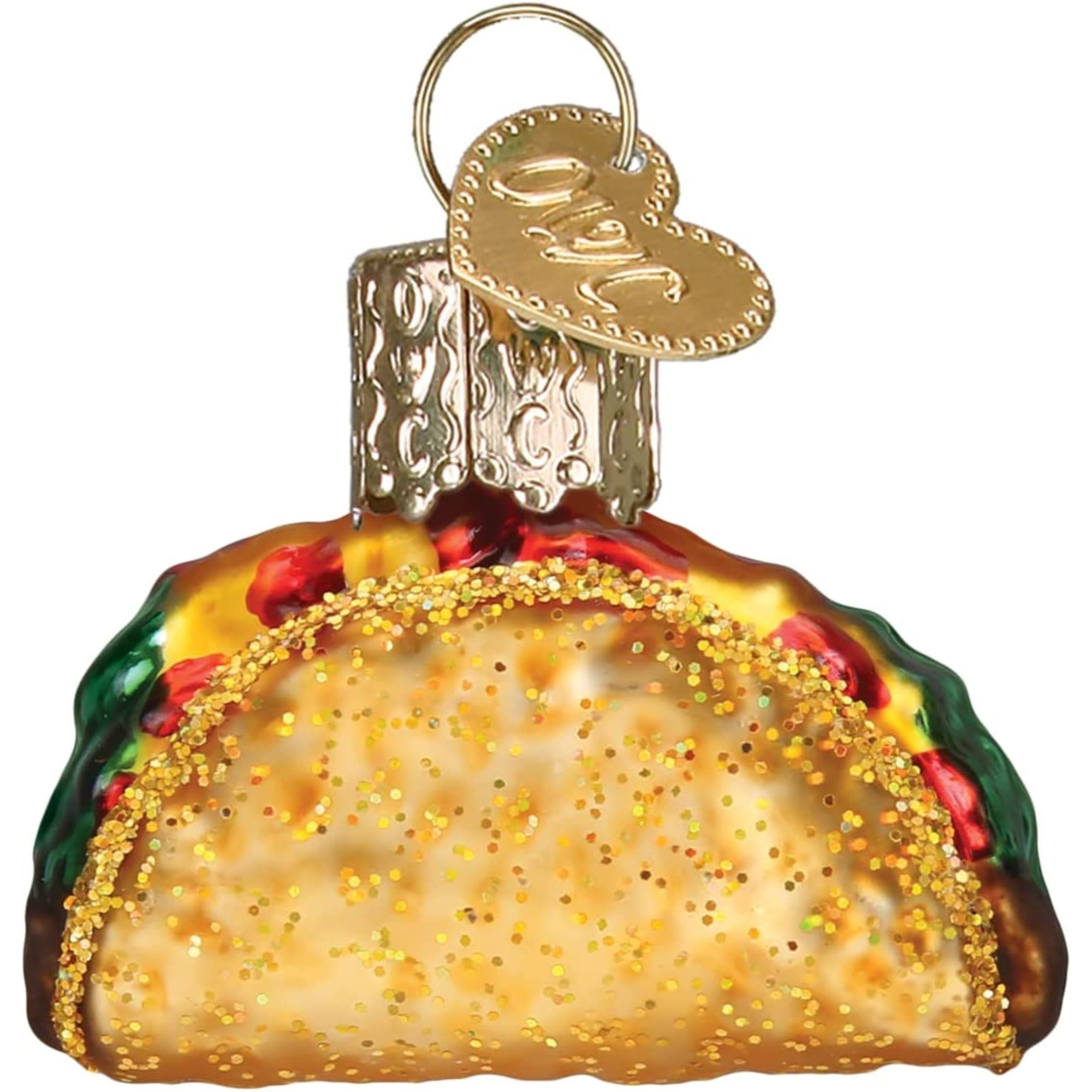 Old World Christmas Blown Glass Mini Ornament for Christmas Tree, Taco
