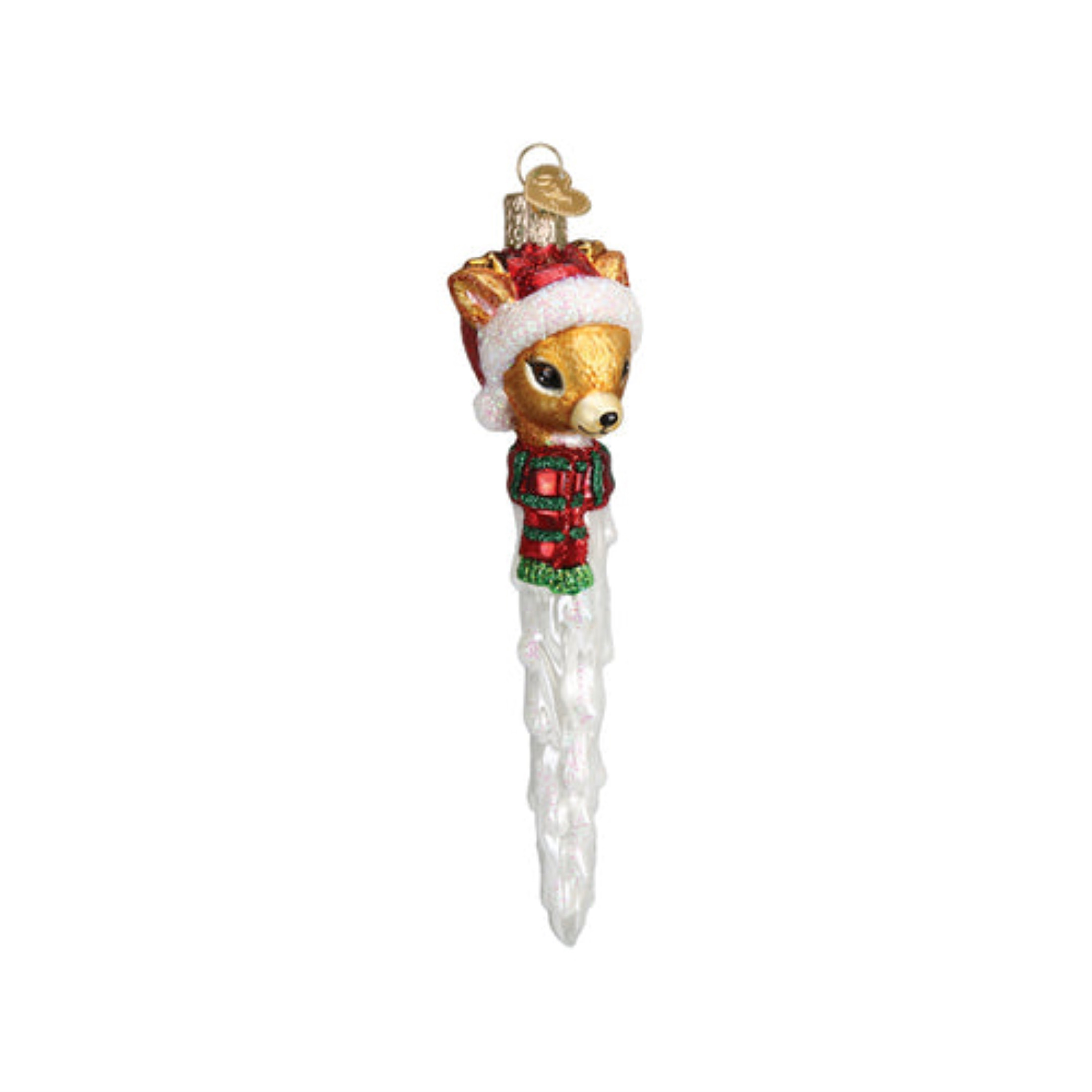 Old World Christmas Glass Blown Holiday Ornament For Tree, Reindeer Icicle (With OWC Gift Box)