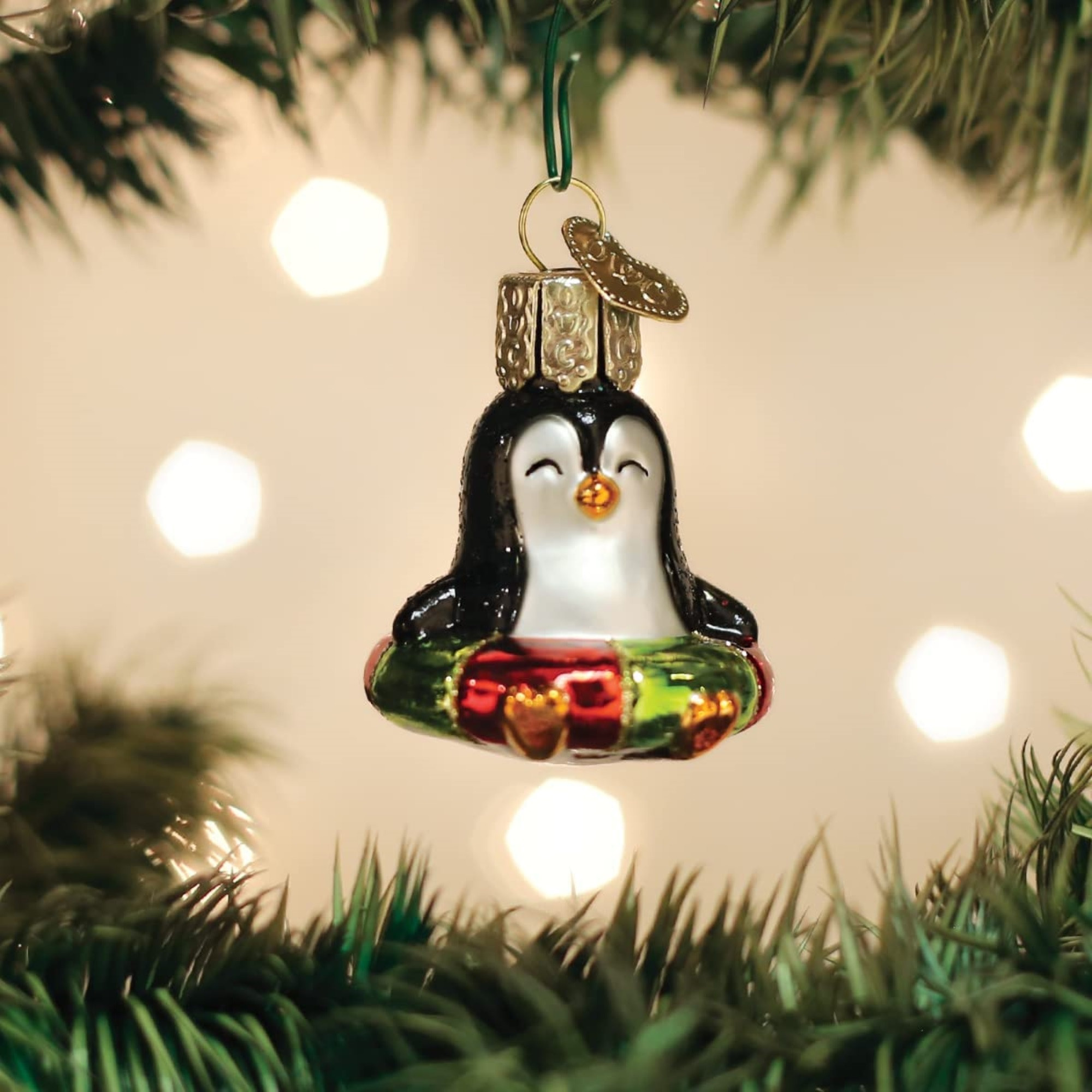 Old World Christmas Mini Glass Blown Ornament for Christmas Tree, Penguin