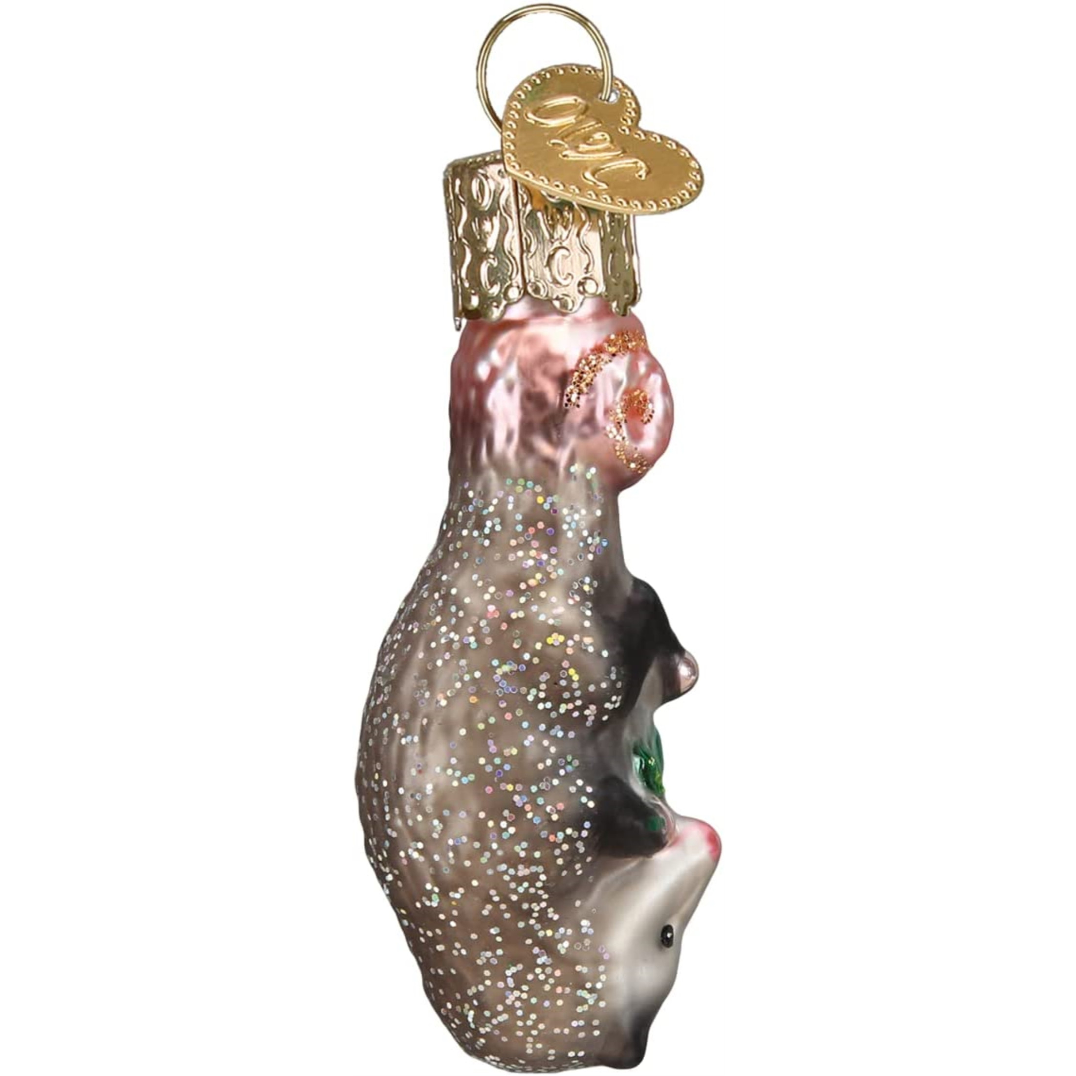 Old World Christmas Glass Blown Mini Opossum Ornament, 2.5"