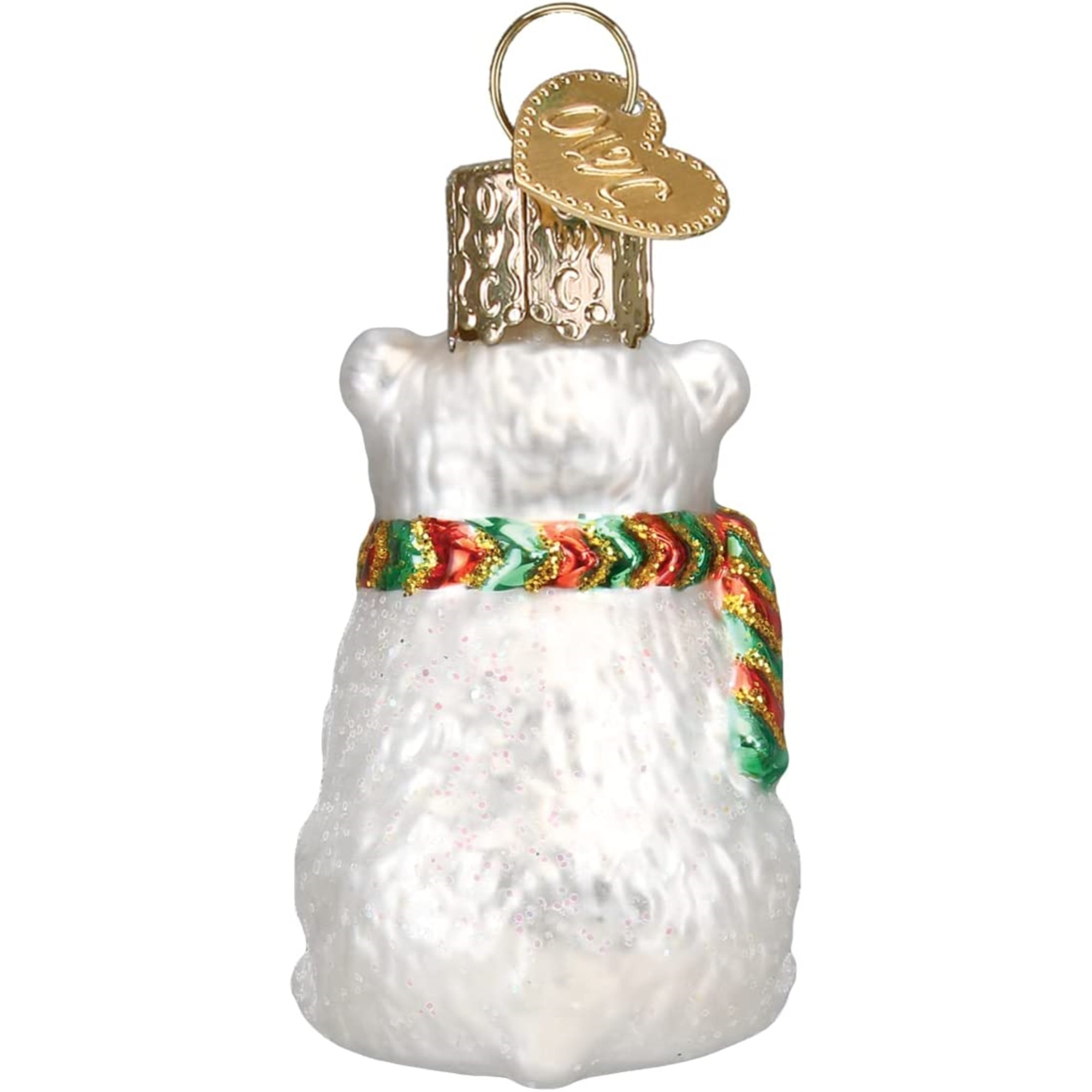 Old World Christmas Blown Glass Ornament for Christmas Tree, Mini Polar Bear