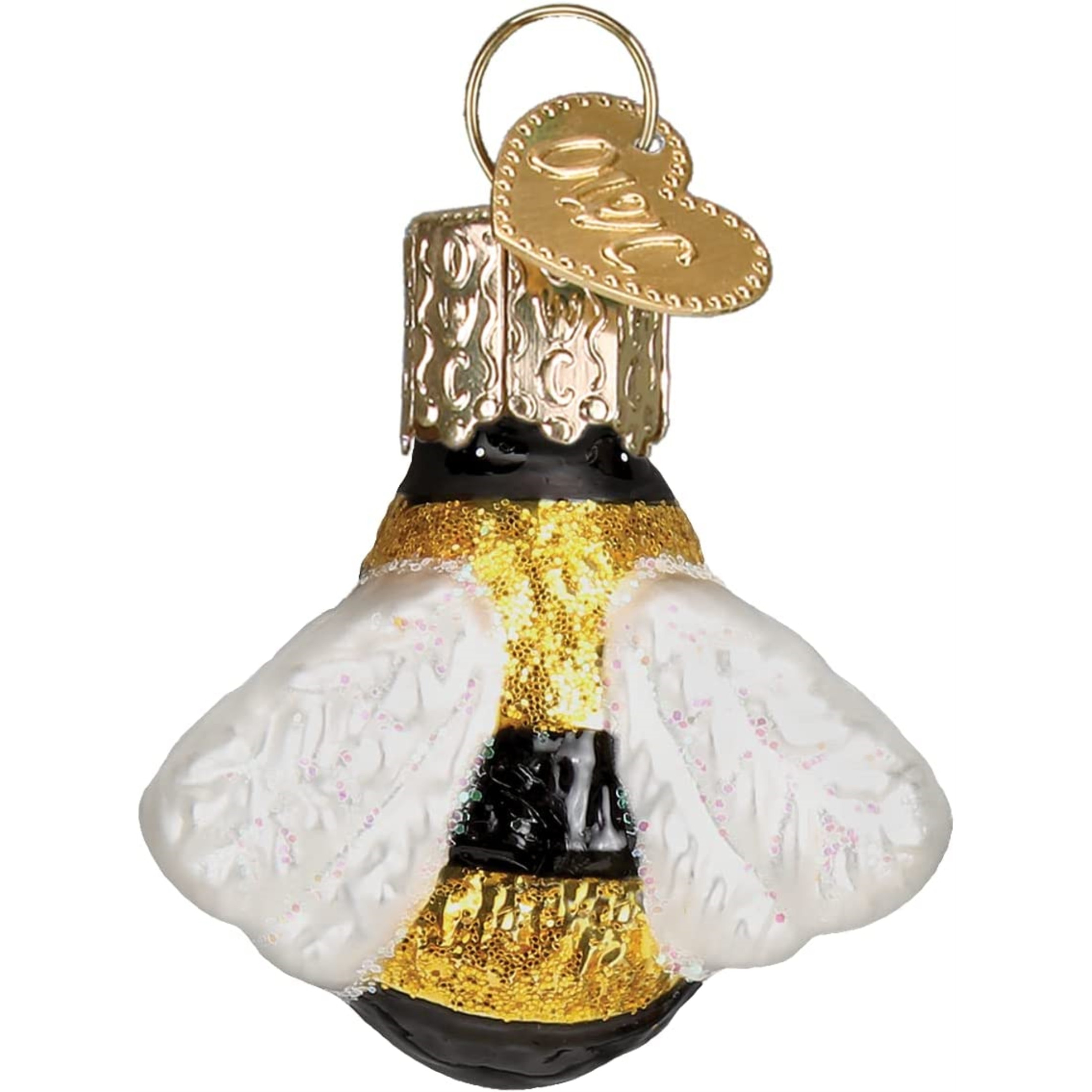 Old World Christmas Mini Glass Blown Ornament, Honey Bee, 1.5" (With OWC Gift Box)