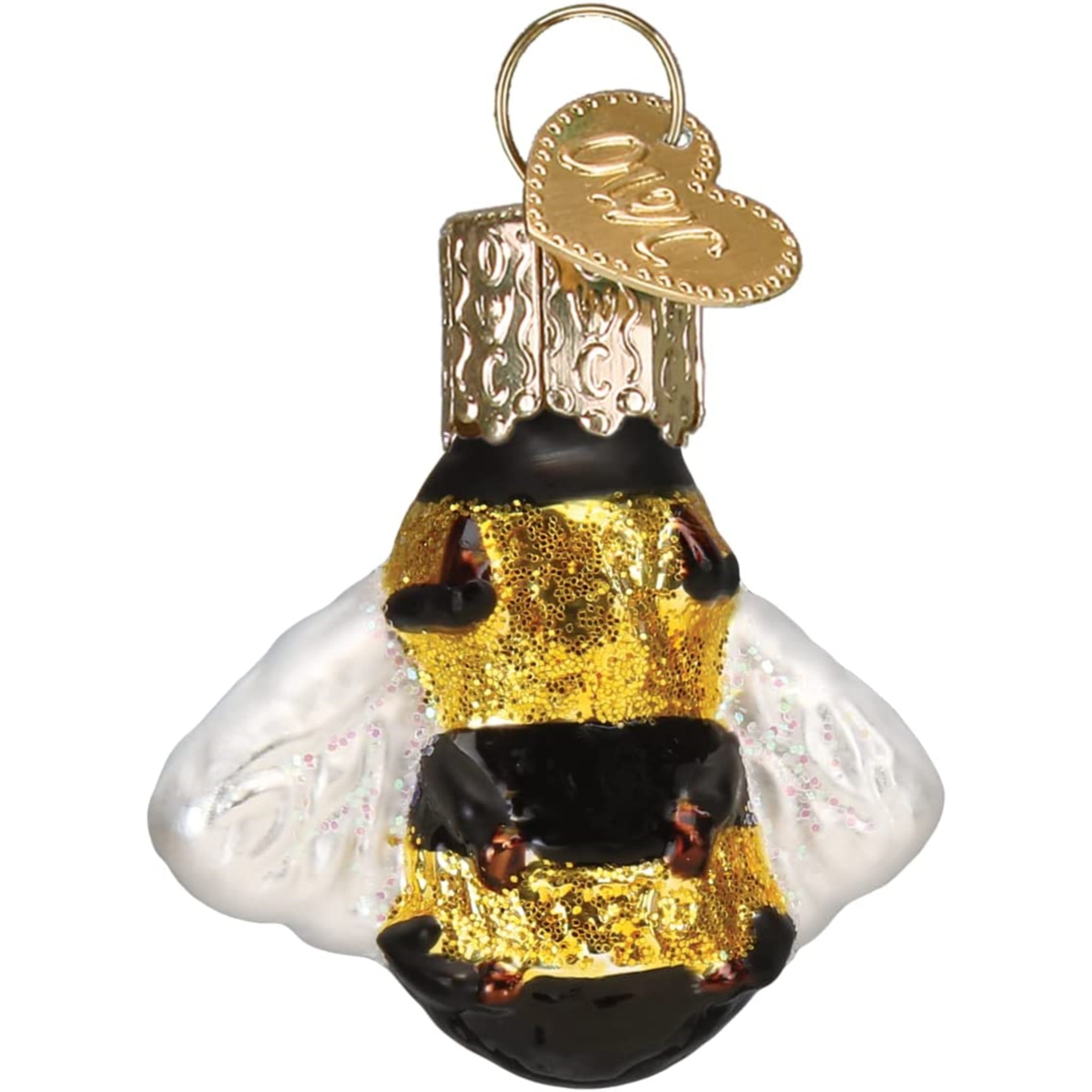 Old World Christmas Mini Glass Blown Ornament, Honey Bee, 1.5" (With OWC Gift Box)