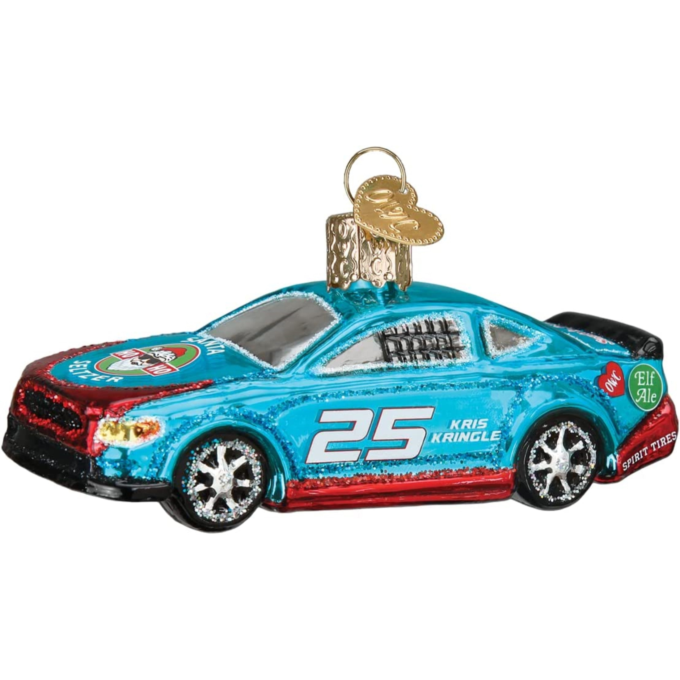 Christmas Glass Racing Car Ornament