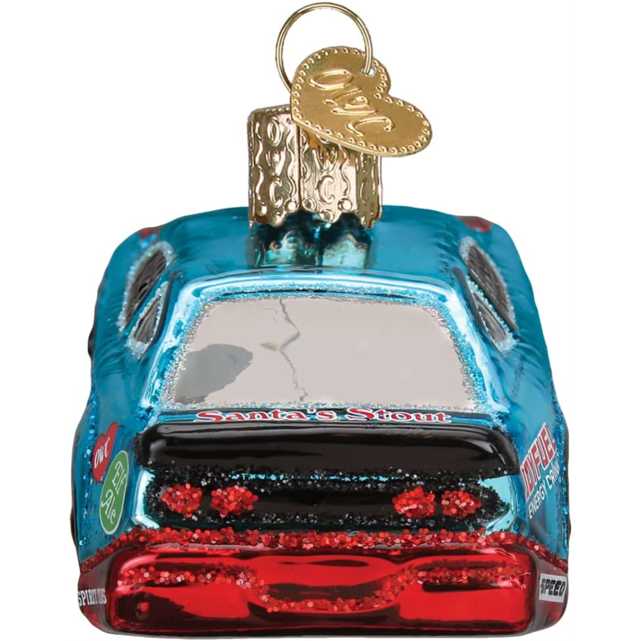 Old World Christmas Glass Blown Ornament, Racing Sports Car, 4" (With OWC Gift Box)