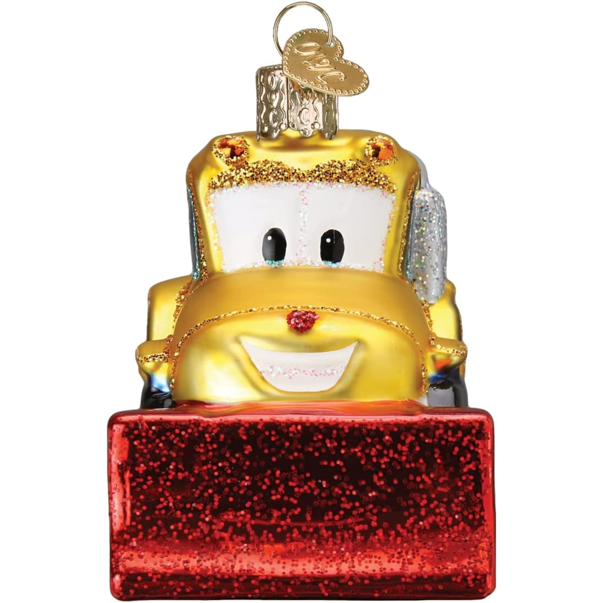 Old World Christmas Blown Glass Ornament for Christmas Tree, Bright-Eyed Bulldozer