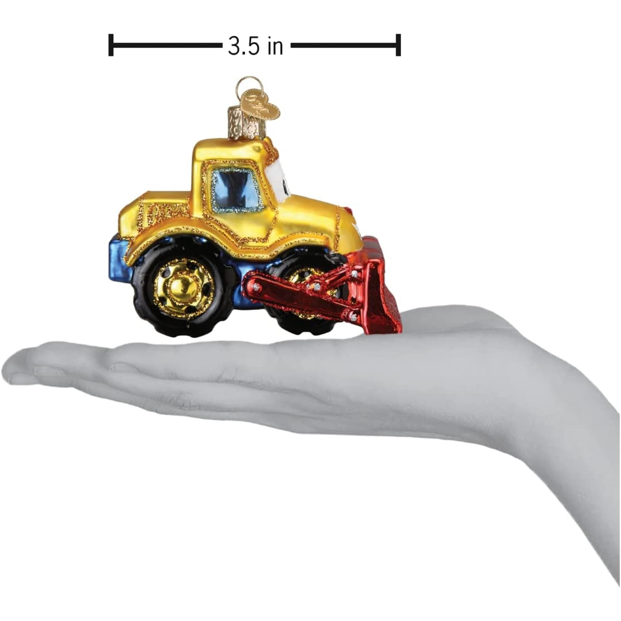 Old World Christmas Blown Glass Ornament for Christmas Tree, Bright-Eyed Bulldozer