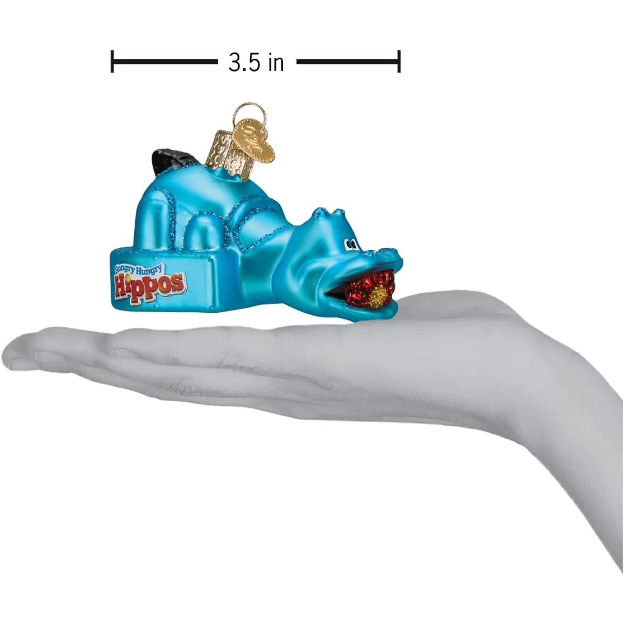 Old World Christmas Glass Blown Ornament for Christmas Tree, Hungry Hungry Hippos