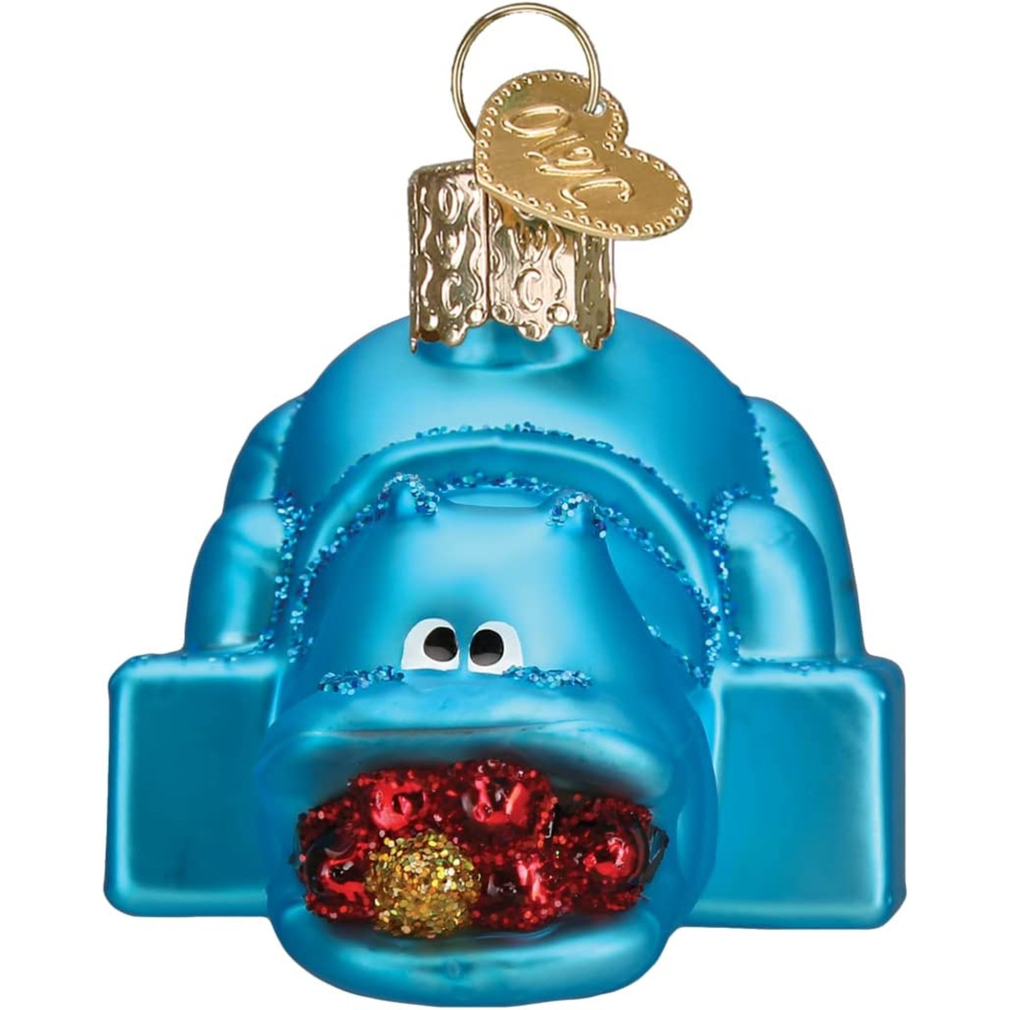 Old World Christmas Glass Blown Ornament for Christmas Tree, Hungry Hungry Hippos