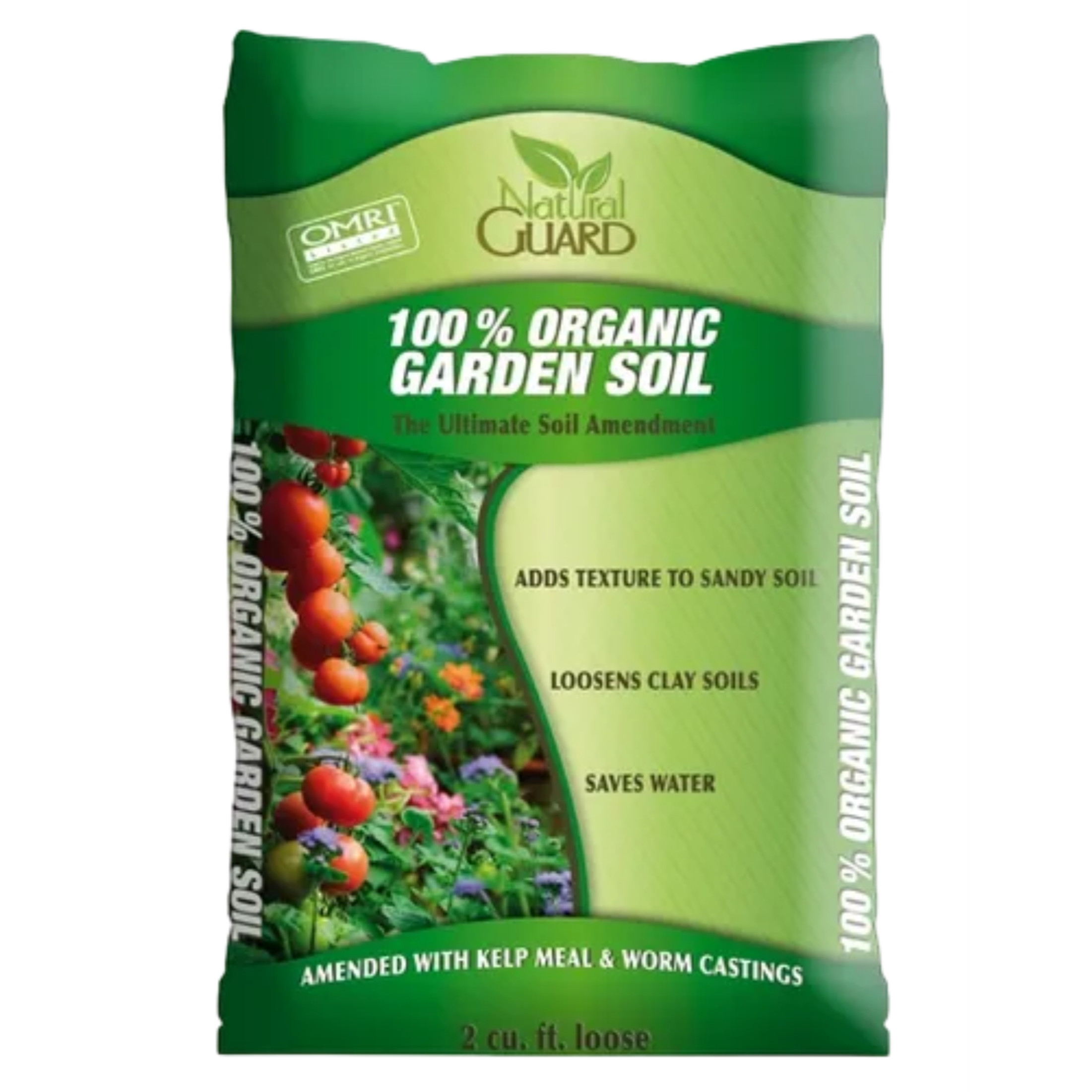 VPG Natural Guard OMRI Listed 100% Organic Loose Fill Garden Soil, 2 CF