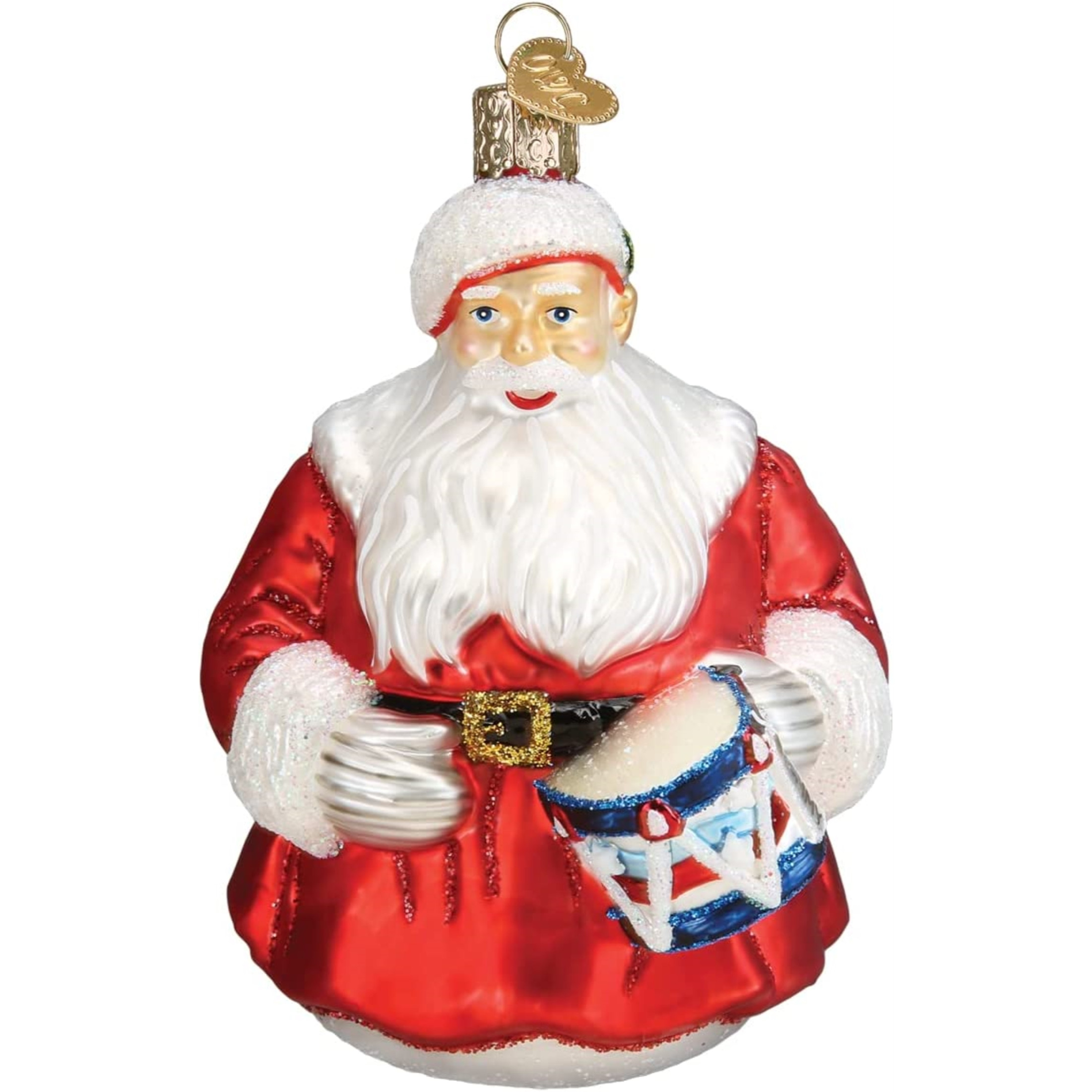 Old World Christmas Glass Blown Ornament, Norman Rockwell Iconic Santa, 4.5" (With OWC Gift Box)