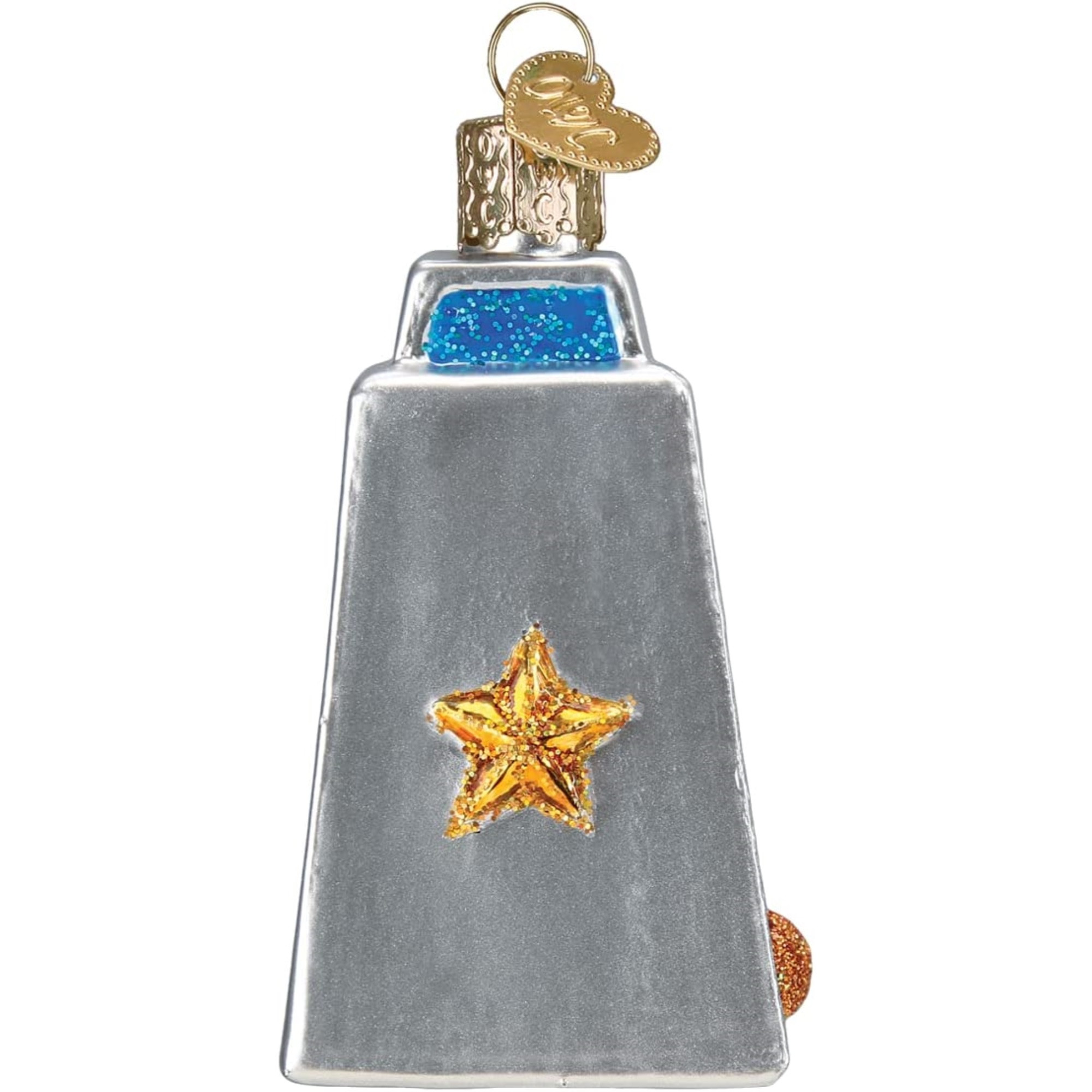 Old World Christmas Blown Glass Ornament for Christmas Tree, Cowbell