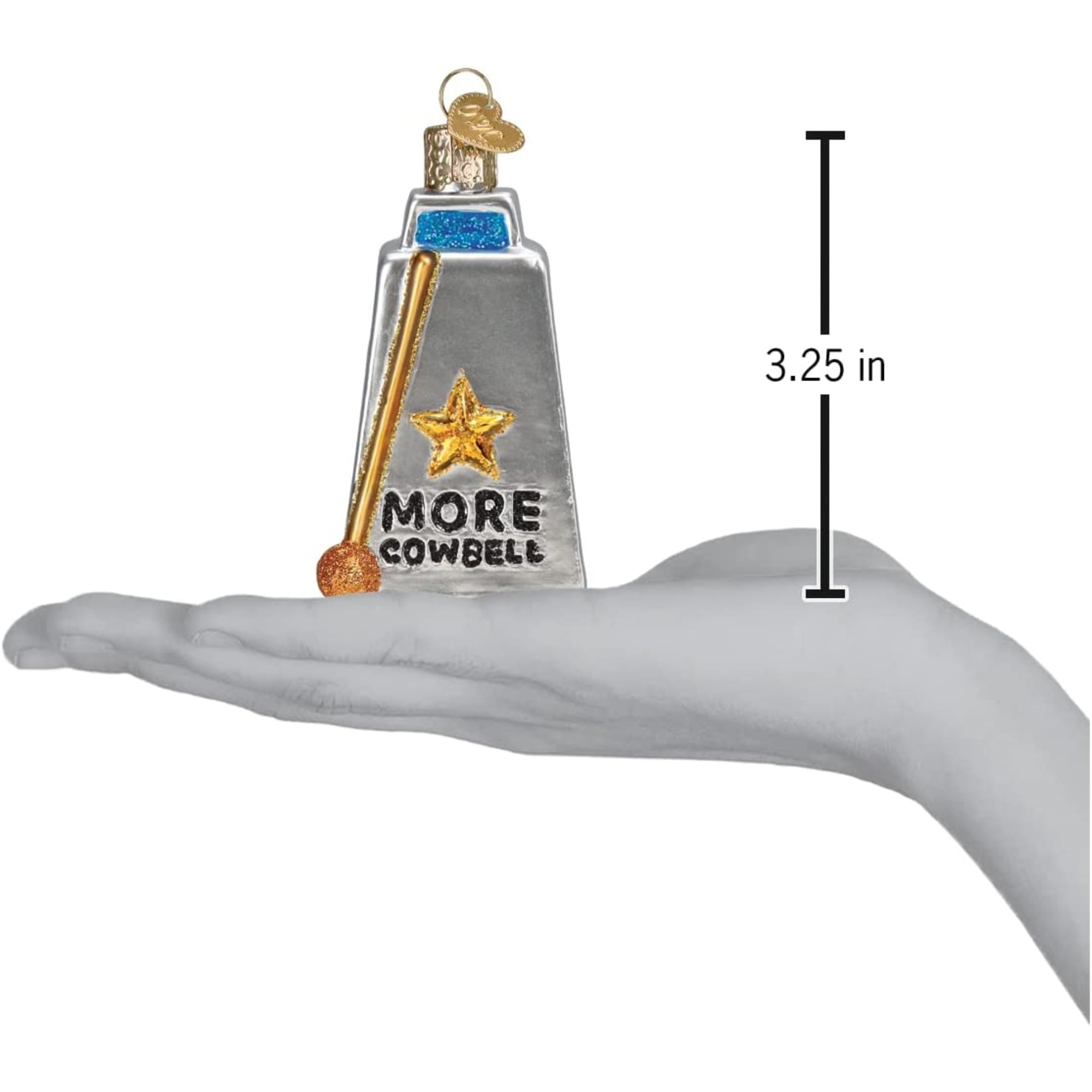 Old World Christmas Blown Glass Ornament for Christmas Tree, Cowbell