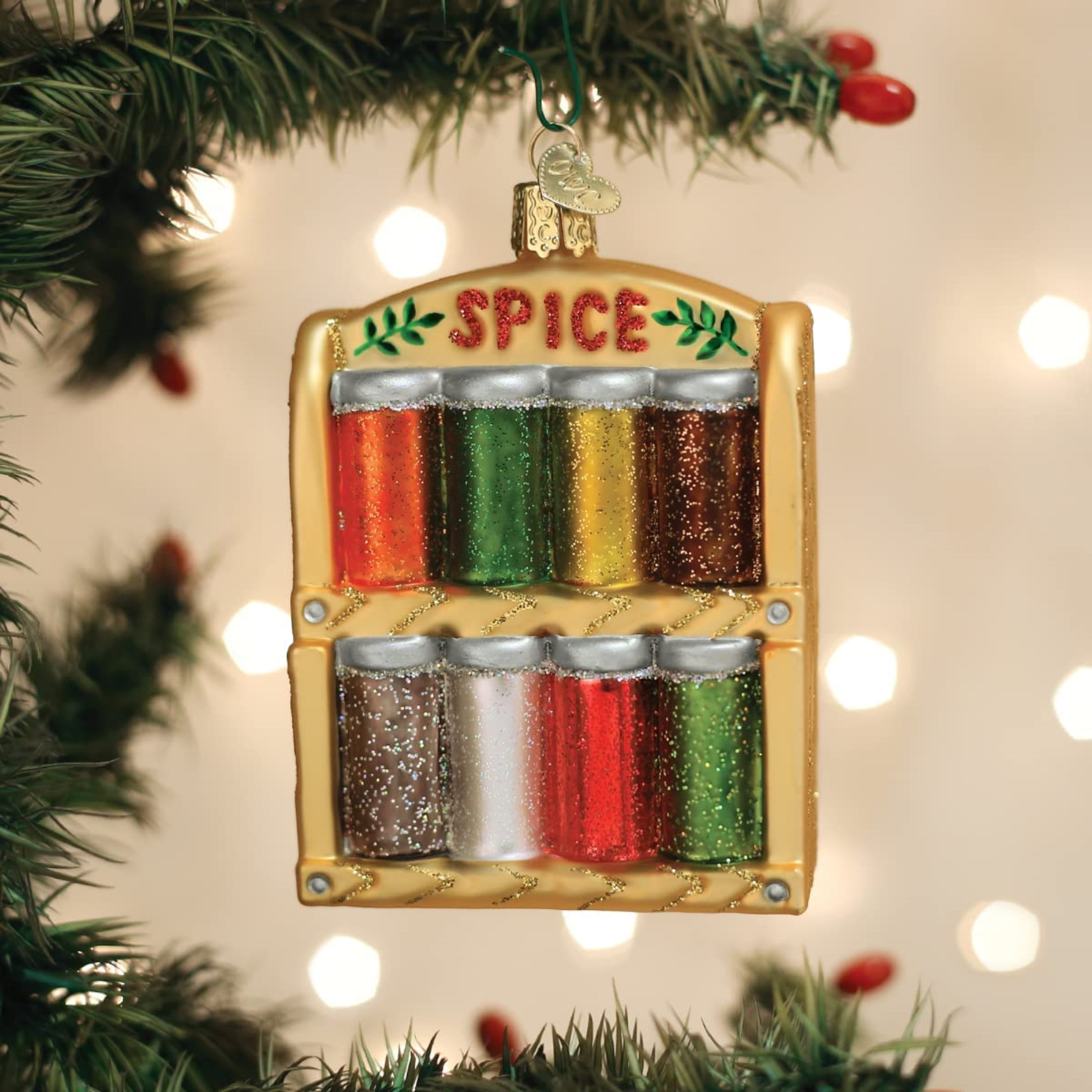 Old World Christmas Glass Blown Ornament, Spice Rack, 4" (With OWC Gift Box)