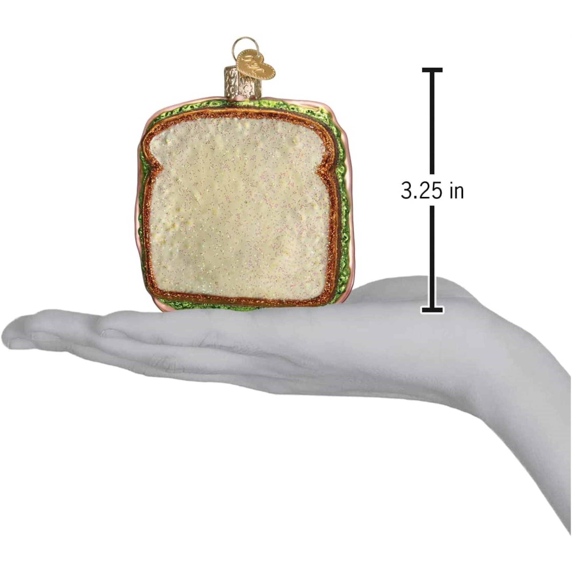 Old World Christmas Glass Blown Ornament for Christmas Tree, Ham and Cheese Sandwich