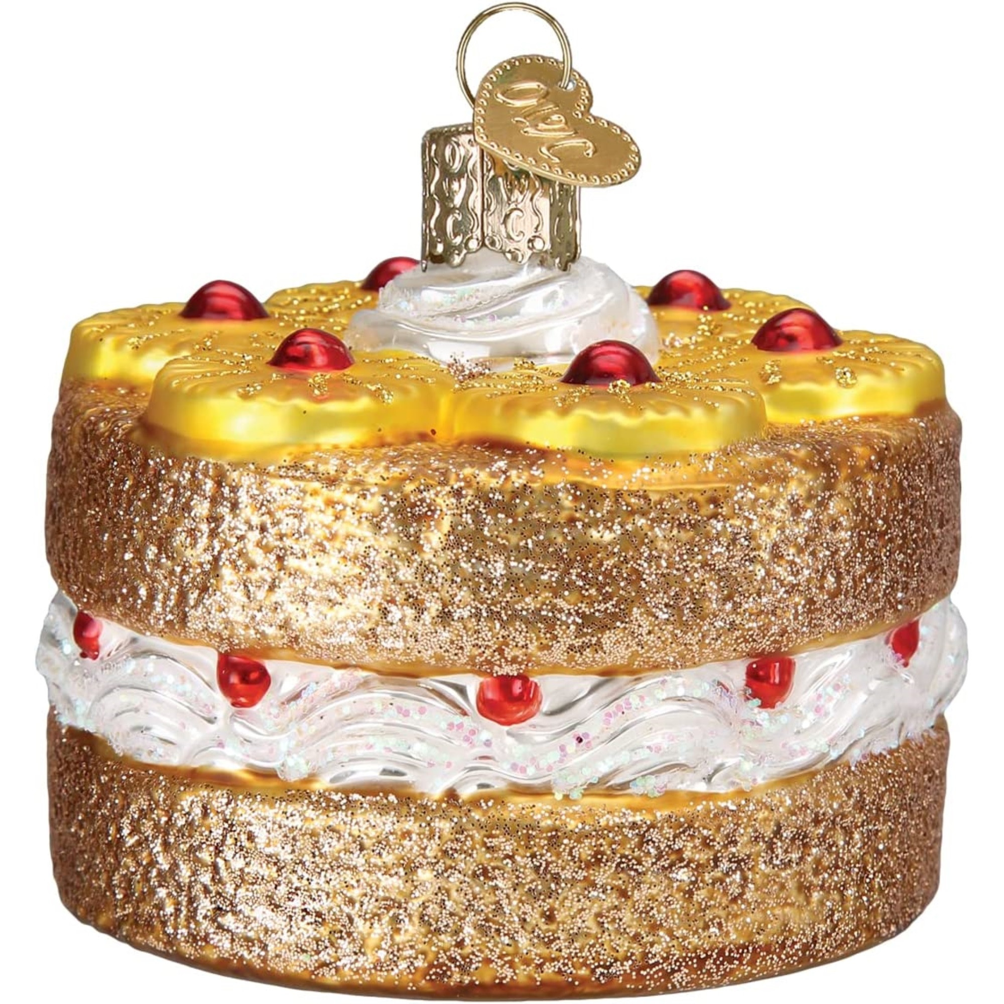 Old World Christmas Glass Blown Ornament for Christmas Tree, Pineapple Upside Down Cake