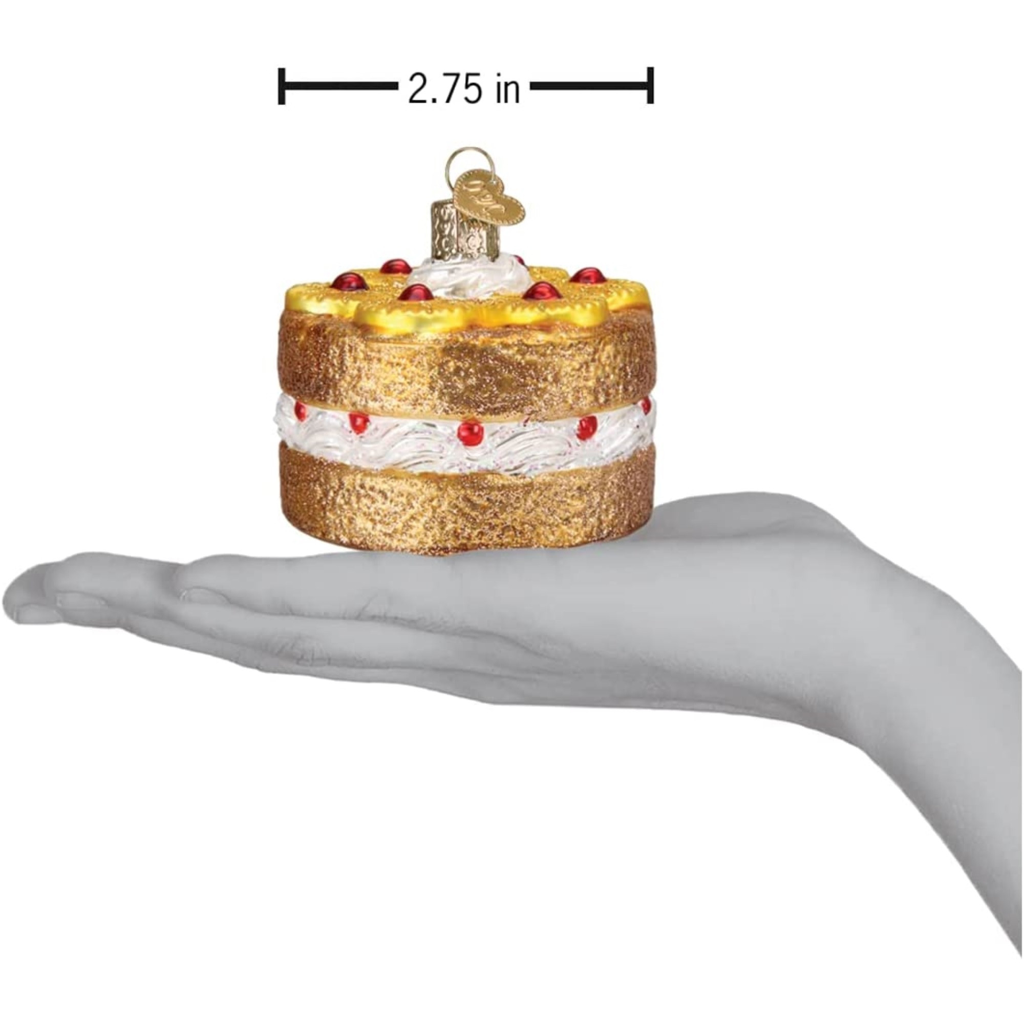 Old World Christmas Glass Blown Ornament for Christmas Tree, Pineapple Upside Down Cake