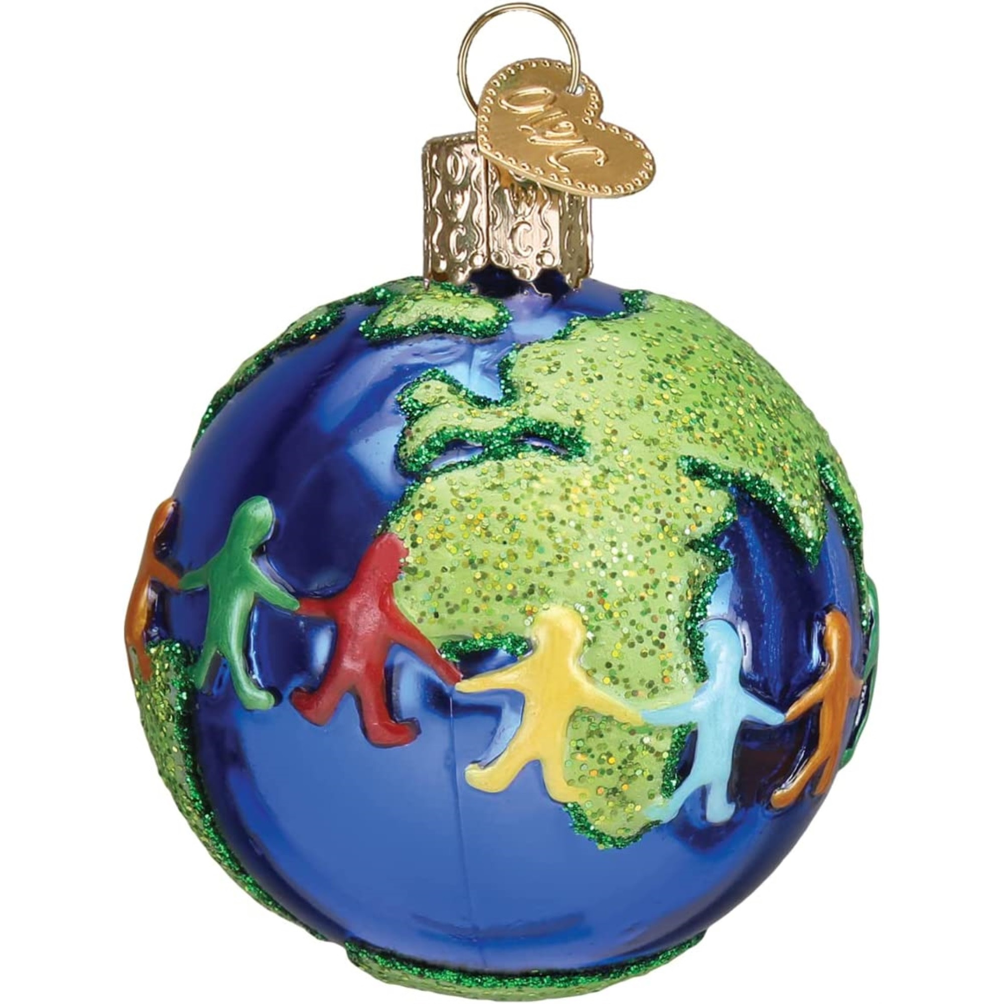 Old World Christmas Glass Blown Ornament for Christmas Tree, World Peace on Earth