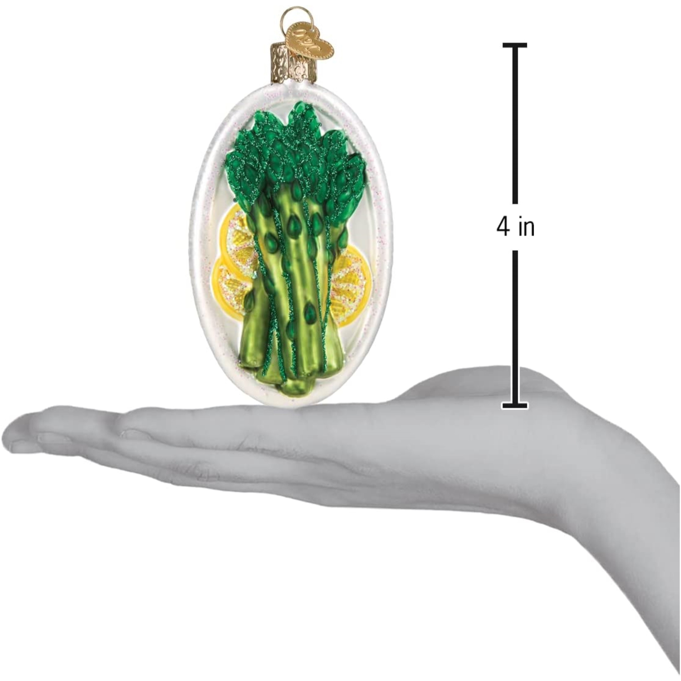 Old World Christmas Glass Blown Asparagus Ornament, 4"
