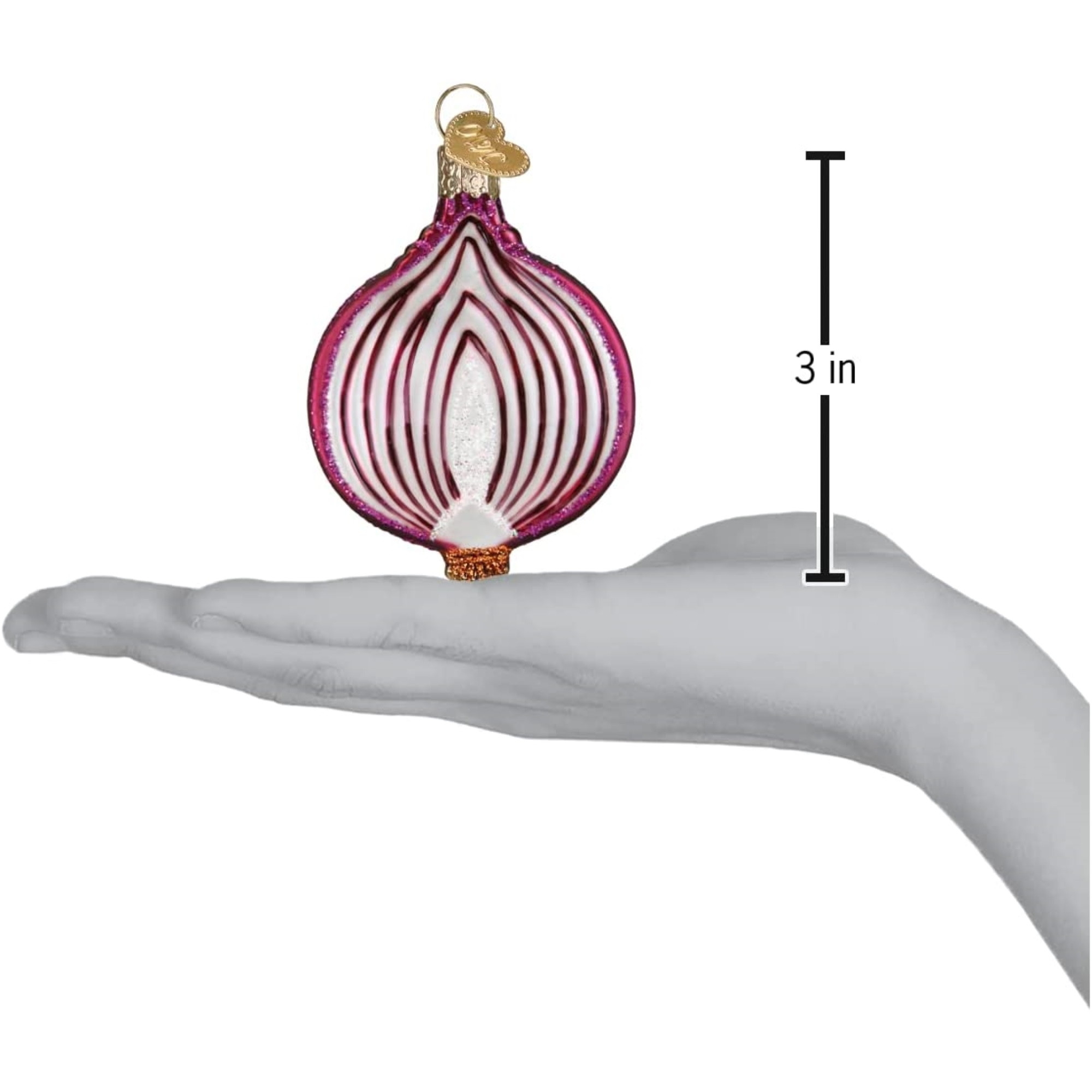Old World Christmas Glass Blown Ornament for Christmas Tree, Red Onion