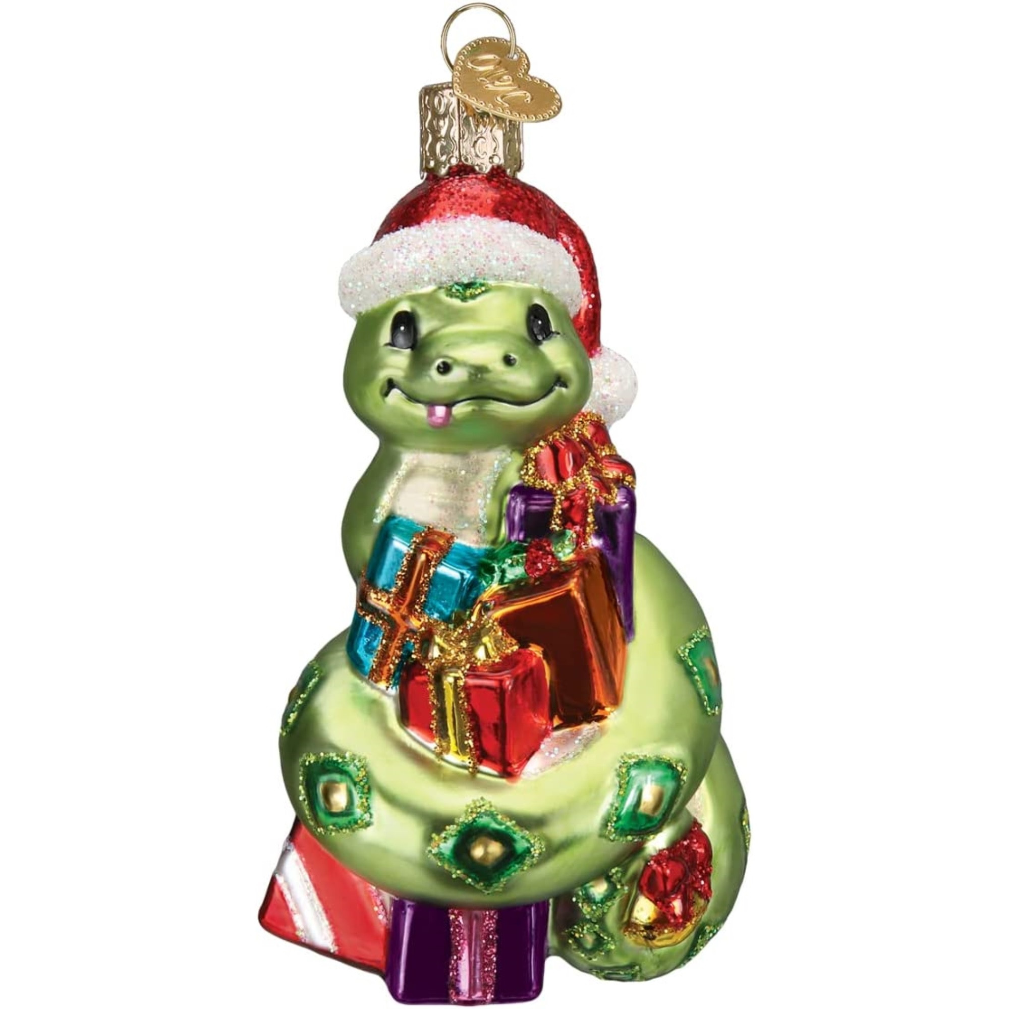 Old World Christmas Blown Glass Ornament for Christmas Tree, Santa Snake