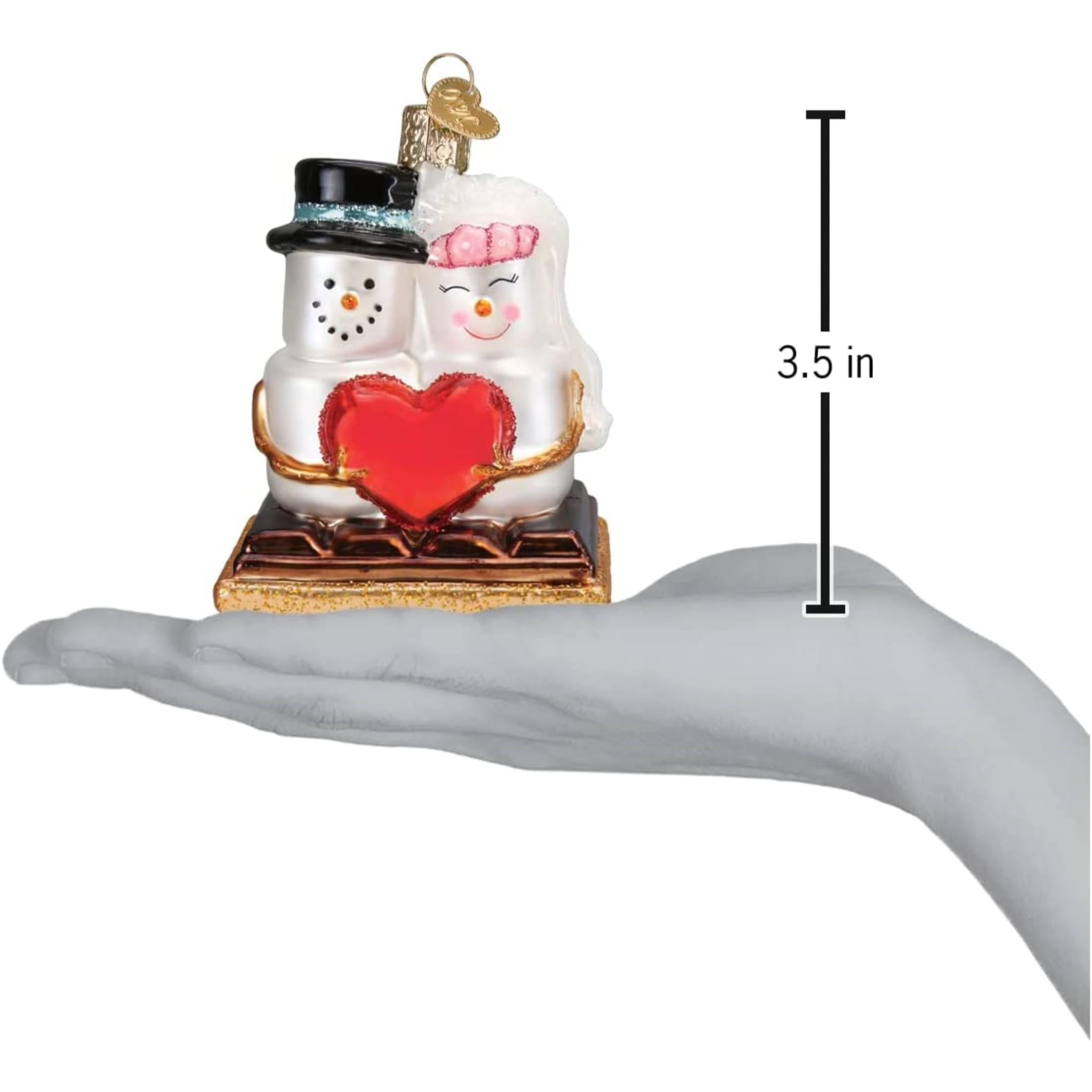 Old World Christmas Glass Blown Christmas Ornament, S'Mores In Love (With OWC Gift Box)