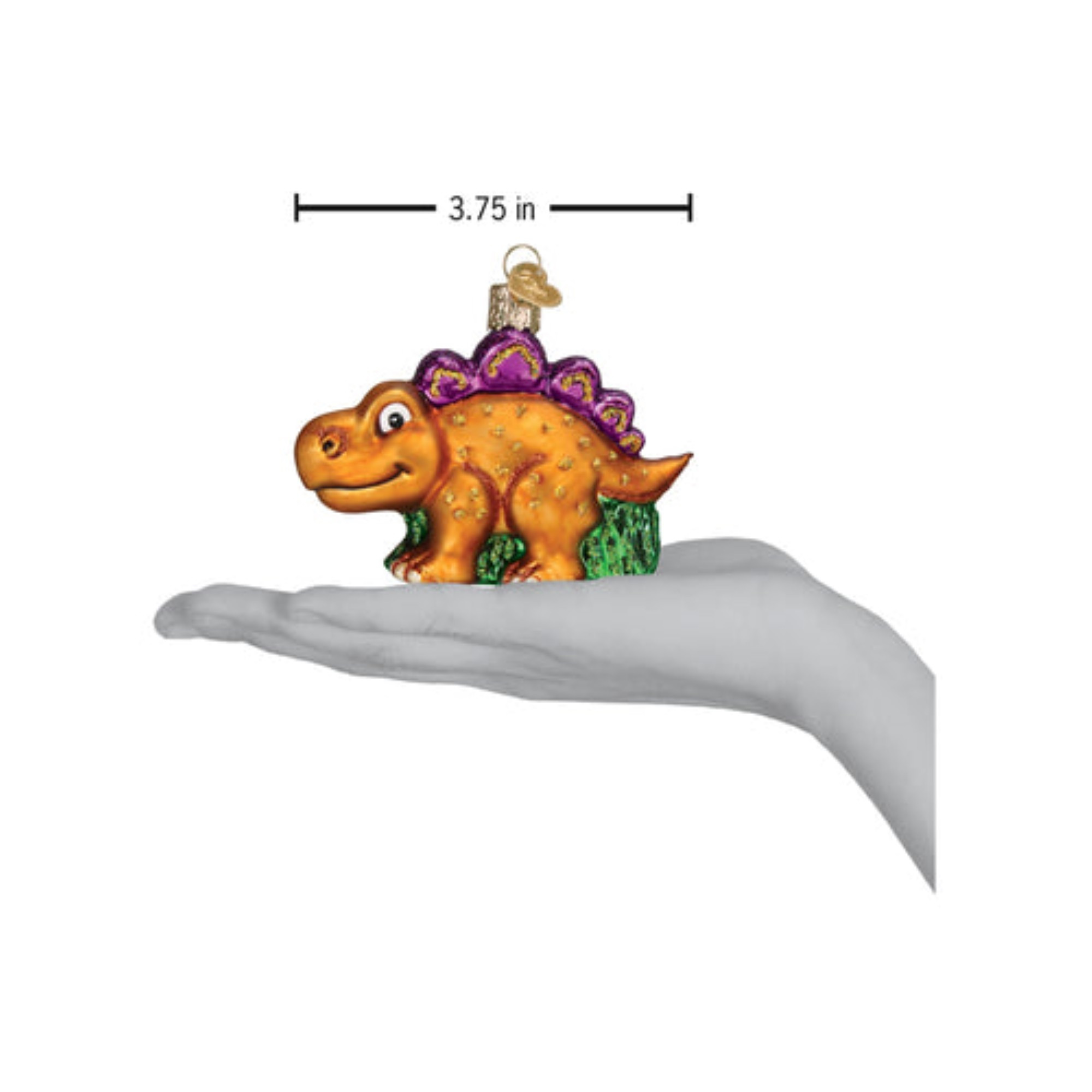 Old World Christmas Blown Glass Ornament for Christmas Tree, A-Roarable Stegosaurus