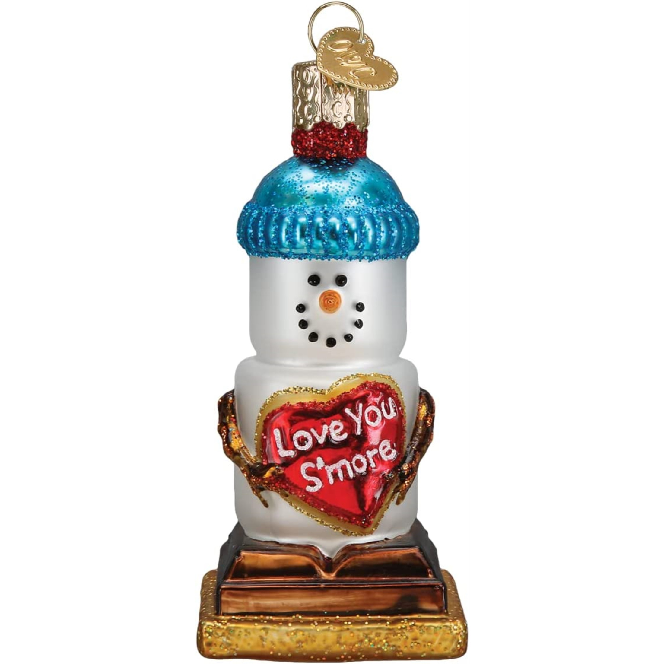 Old World Christmas Glass Blown Ornament, Love You S'Mores, 3.75" (With OWC Gift Box)