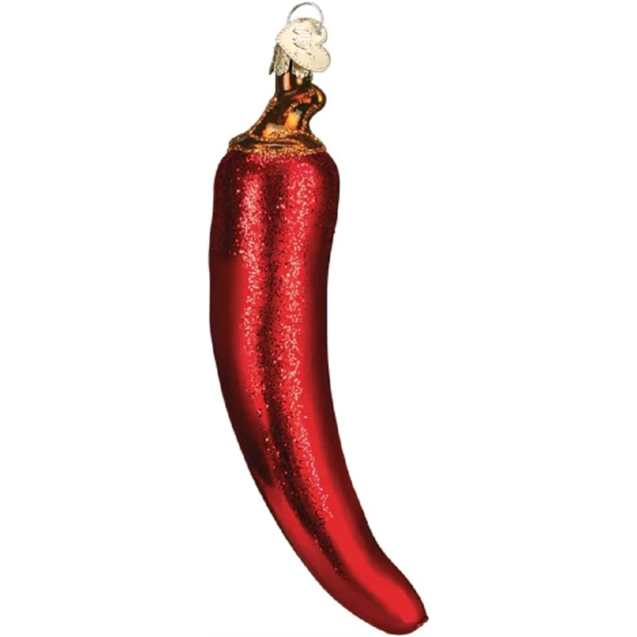 Old World Christmas Glass Blown Ornament, Red Chili Pepper, 5.5" (With OWC Gift Box)