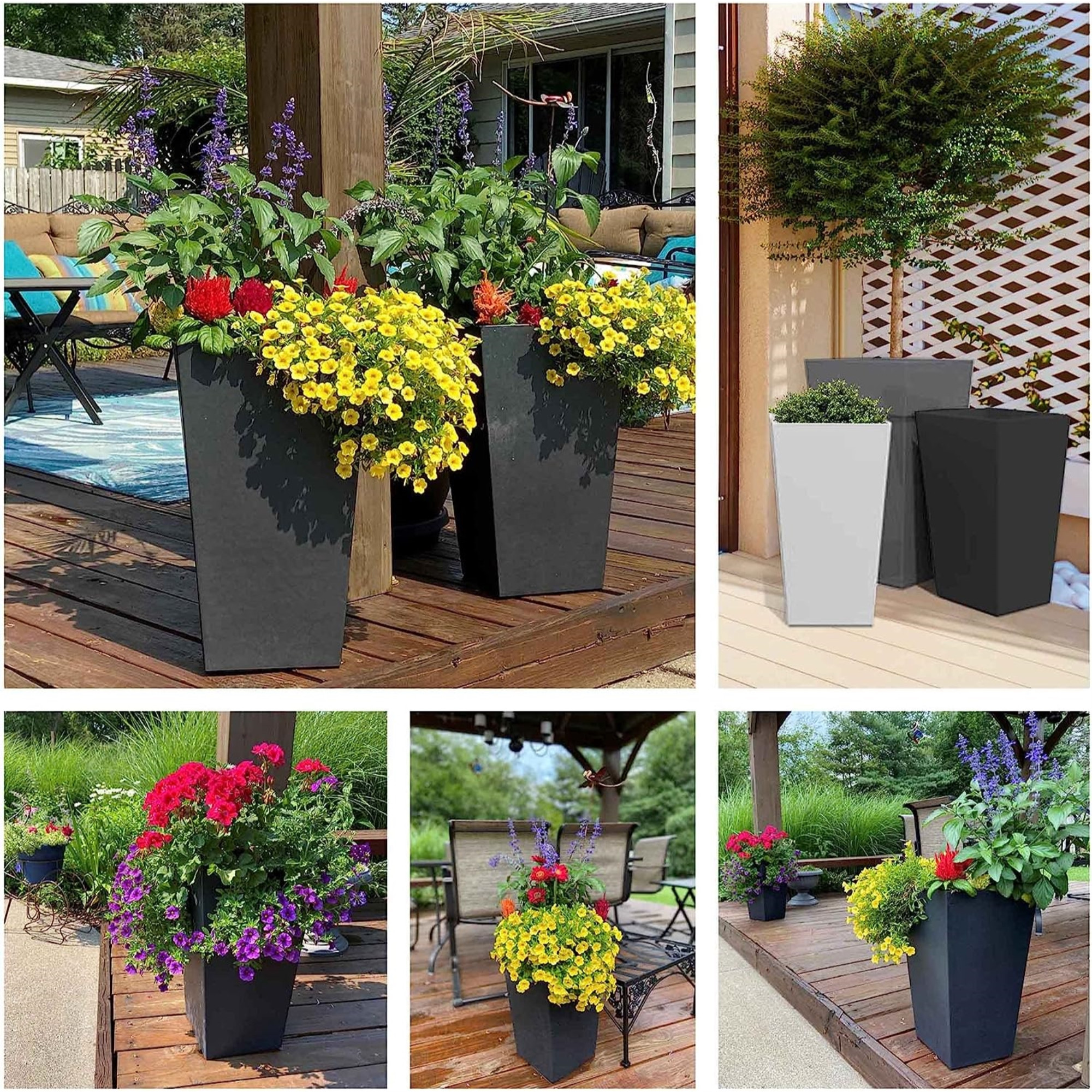 Bloem Finley Indoor/Outdoor Plastic Square Planter, 12