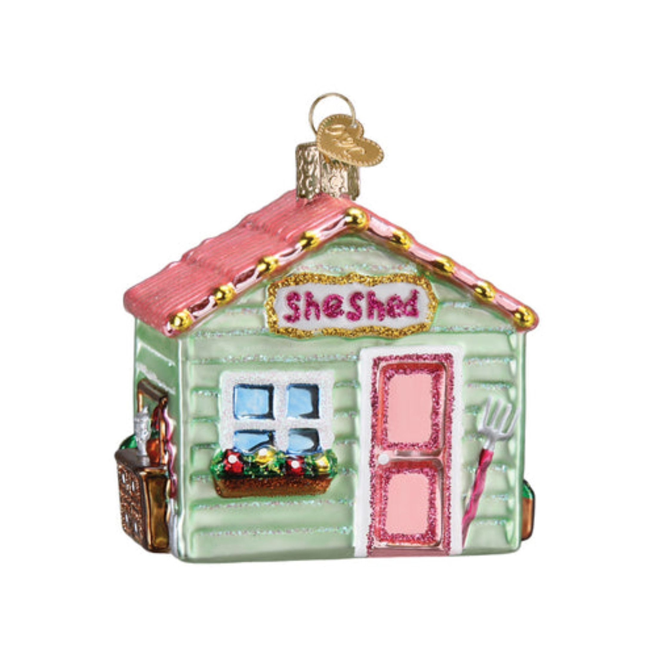 Old World Christmas Glass Blown Ornament for Christmas Tree, She Shed
