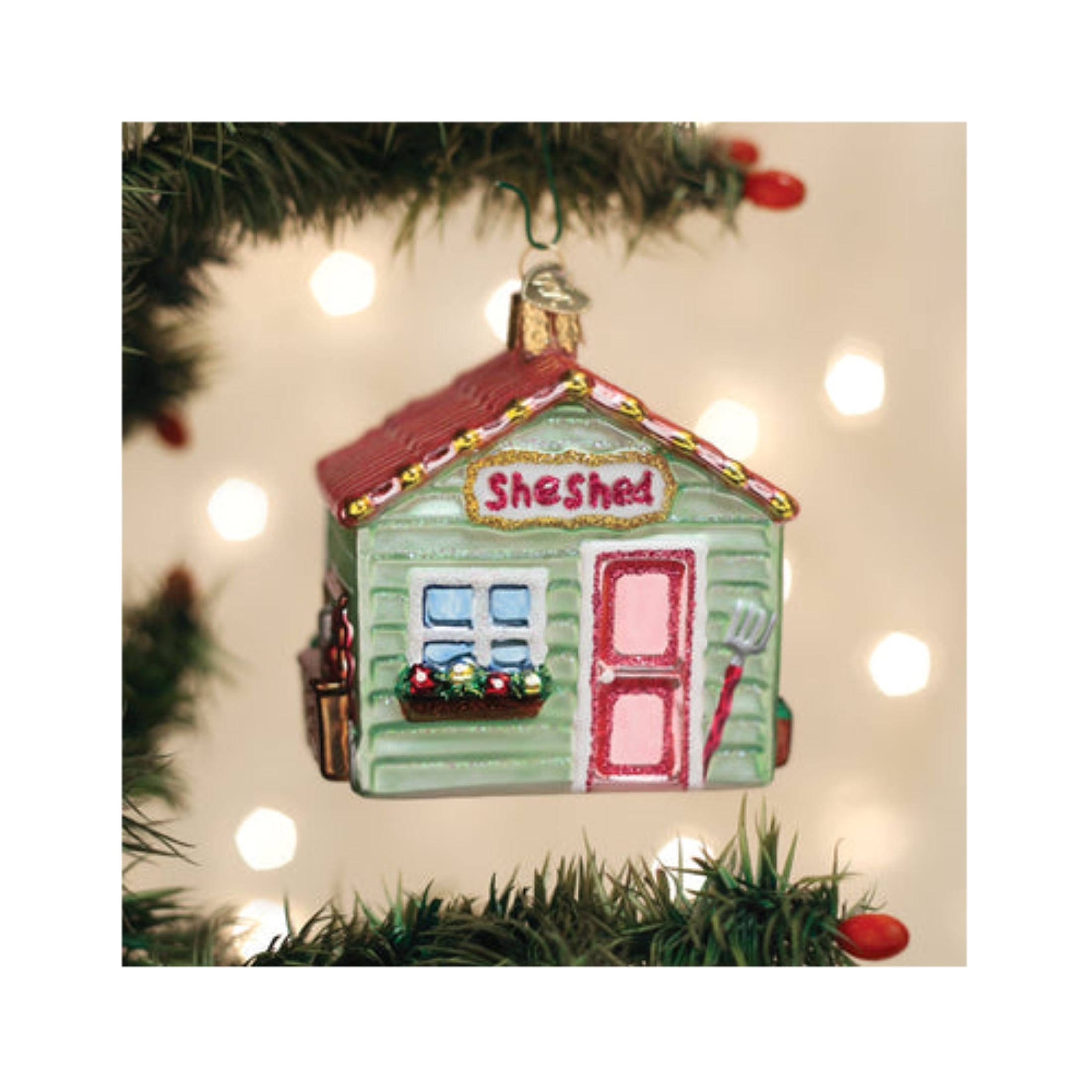 Old World Christmas Glass Blown Ornament for Christmas Tree, She Shed