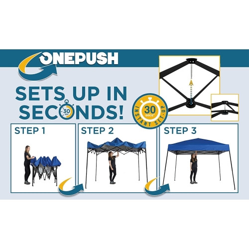 Tommy Bahama Outdoor Pop-Up Canopy Tent — Quick Setup, Portable, Weather-Resistant Protection (10' x 10')