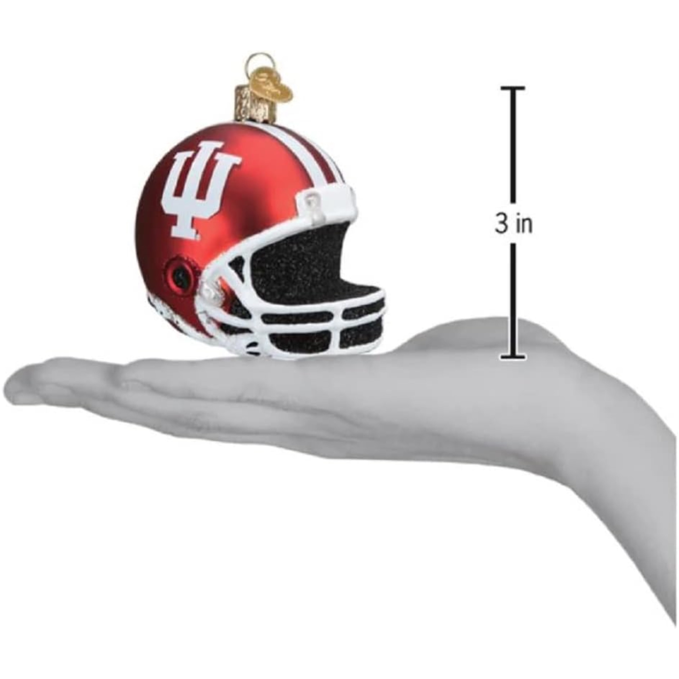 Old World Christmas Glass Blown Ornament for Christmas Tree, Indiana Football Helmet (With OWC Gift Box)