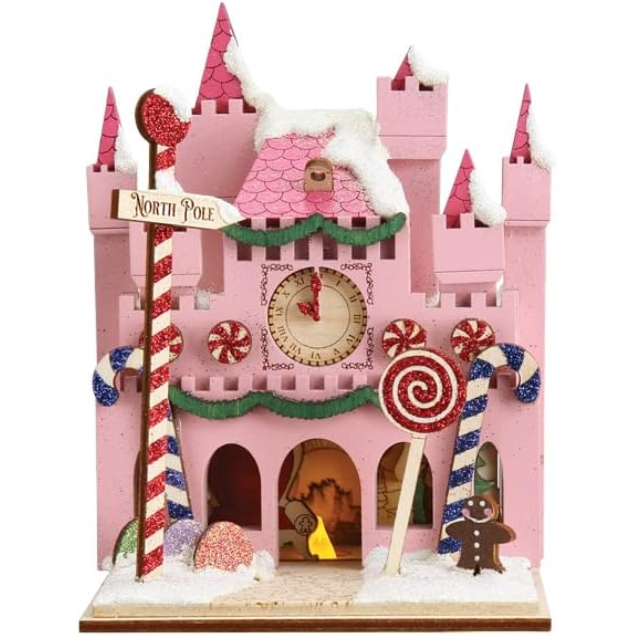 Old World Christmas Ginger Cottage Wooden Ornament for Christmas Tree, Santa's Magic Castle