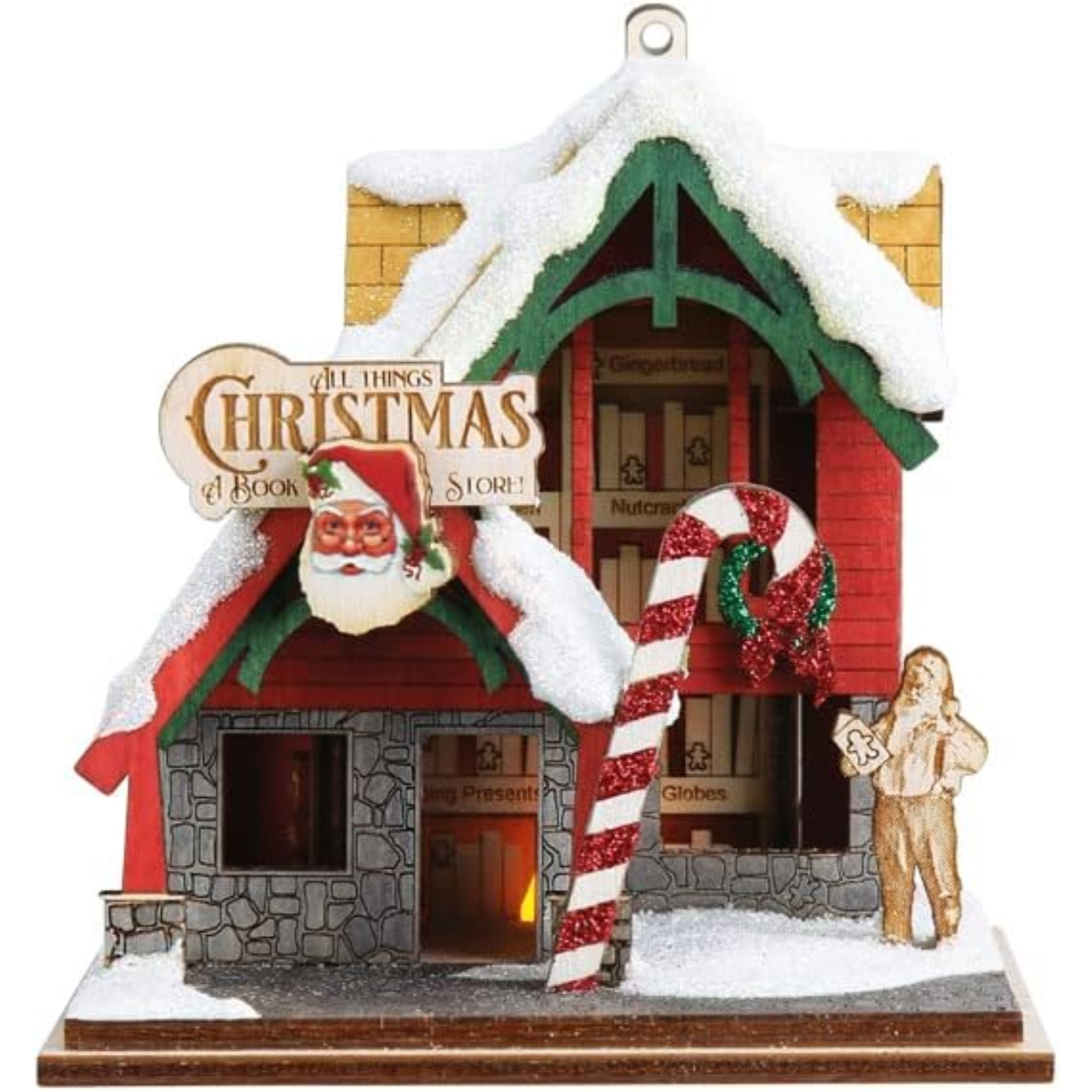 Old World Christmas Christmas Book Store Wood Ornament, Multicolored