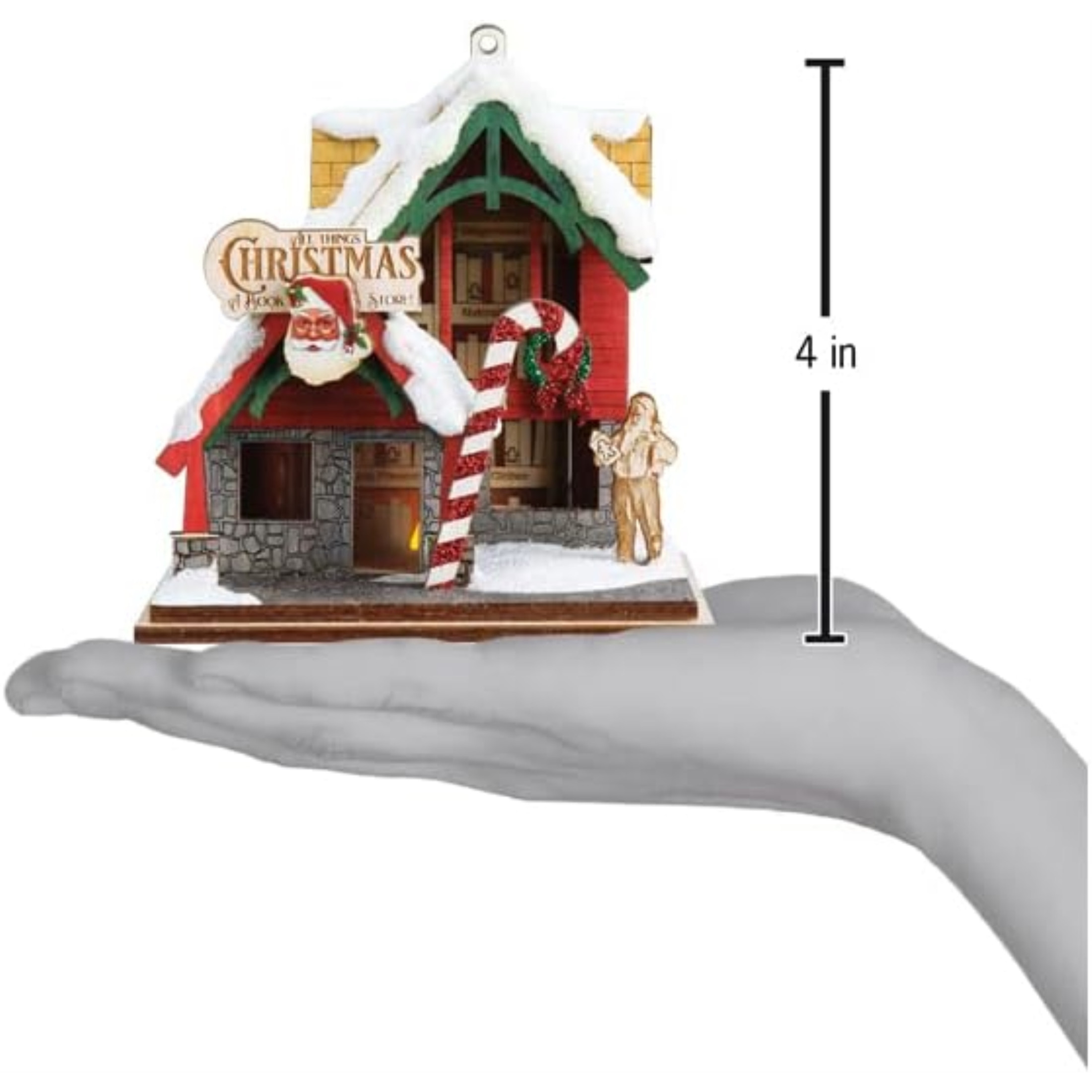 Old World Christmas Christmas Book Store Wood Ornament, Multicolored