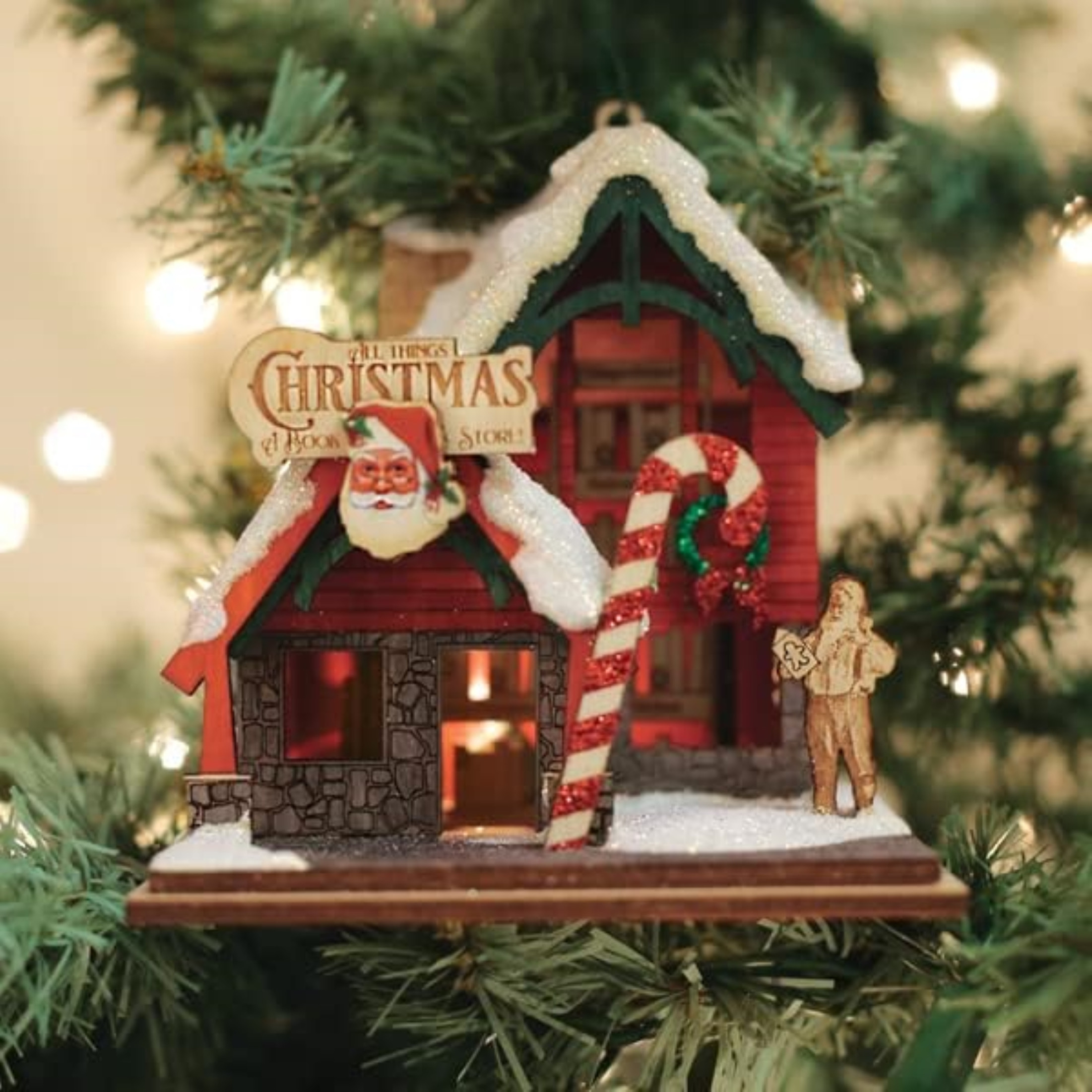 Old World Christmas Christmas Book Store Wood Ornament, Multicolored