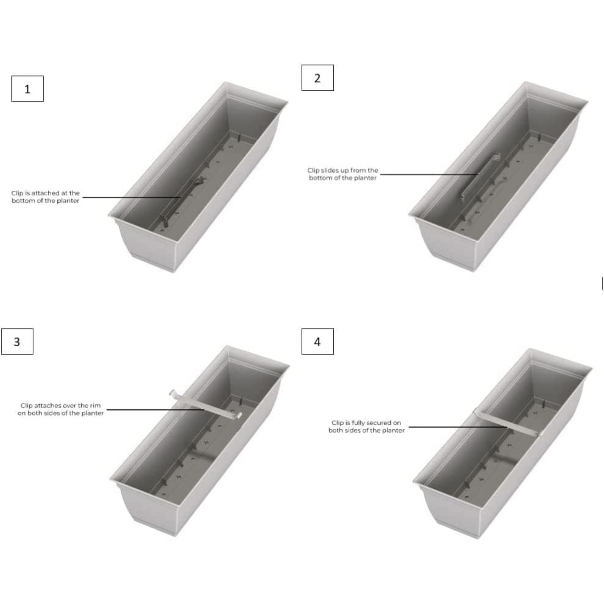 The HC Companies Plastic Eclipse Window Planter, White, 24"