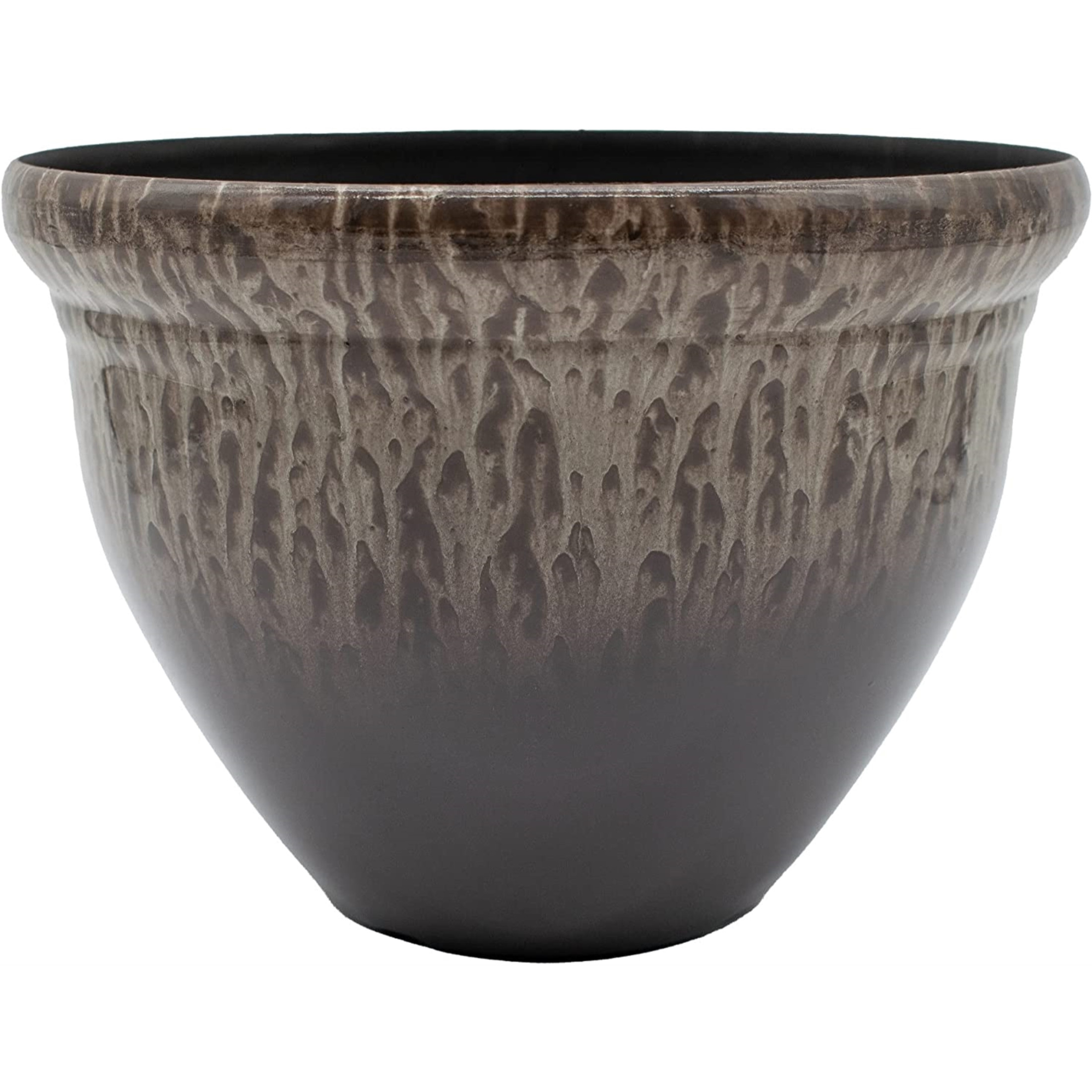 The HC Companies Pizzazz Decorative Round Planter, 20", Foggy Gray