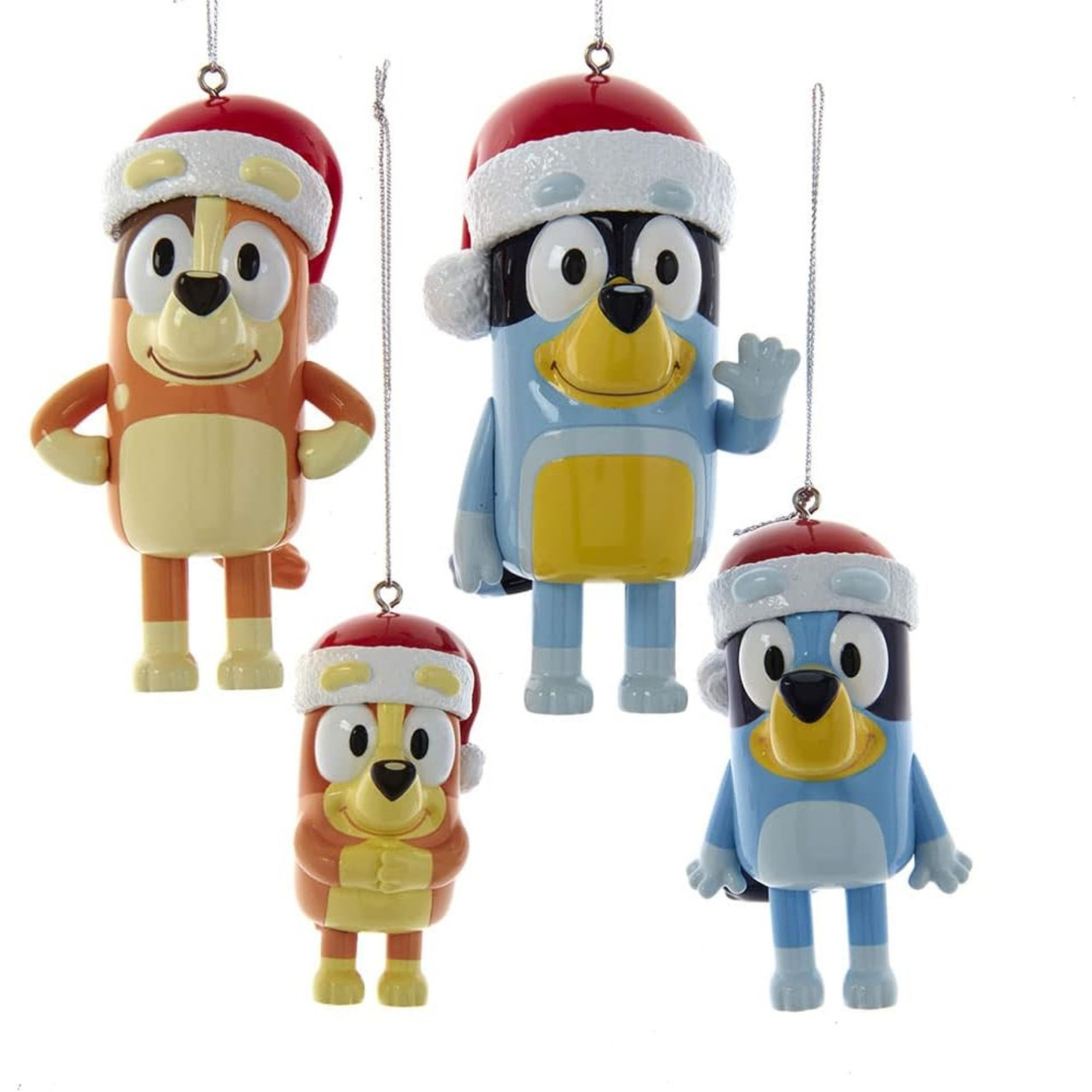 Kurt Alder Bluey and Family Ornaments 4-Piece Set, Multicolored, 6"