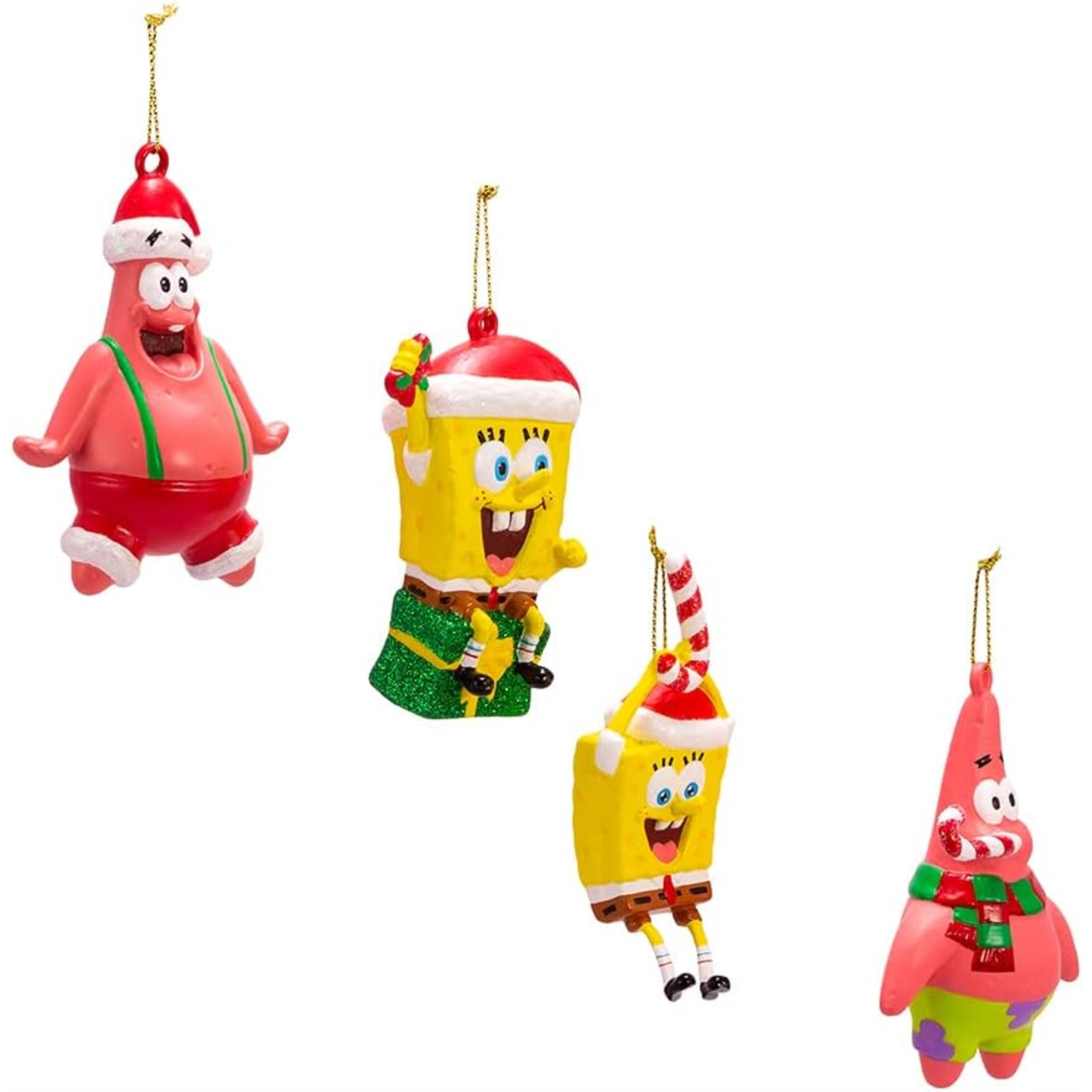 Kurt Adler SpongeBob Squarepants Christmas Ornament Sets, Multi-Colored, 3.5"
