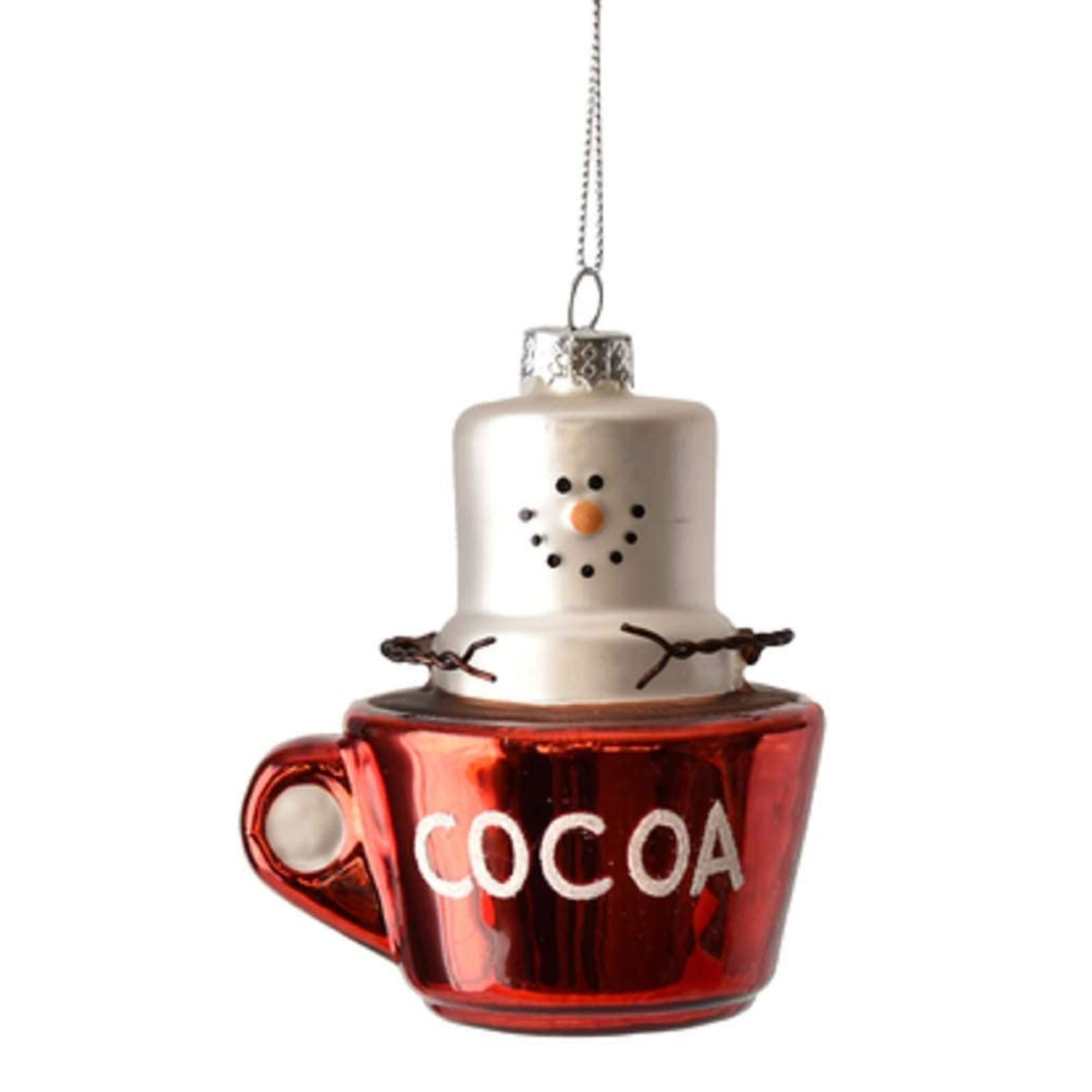 Ganz S'mores Resin Holiday Ornament, Cocoa Mug Snowman