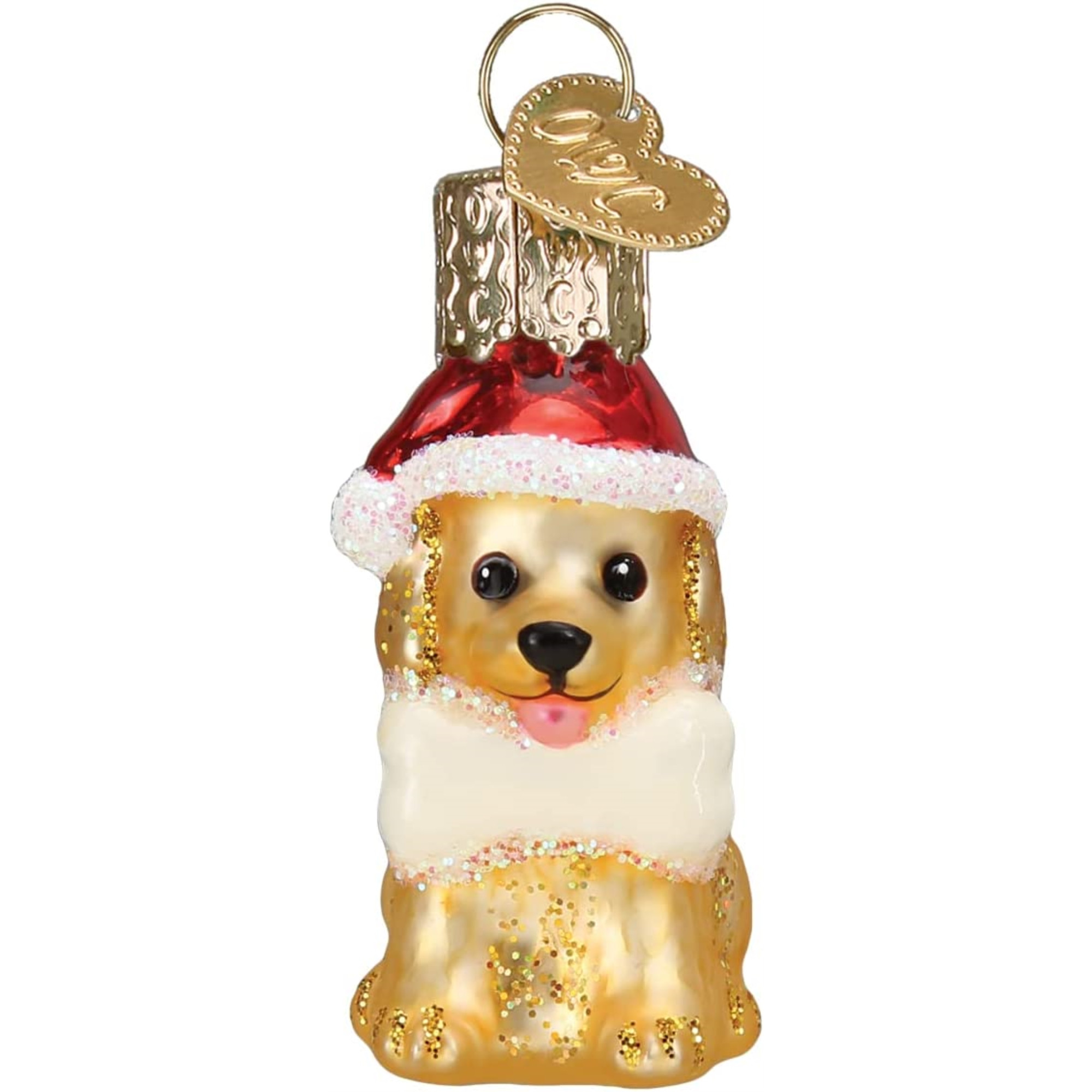 Old World Christmas Blown Glass Mini Ornament for Christmas Tree, Jolly Pup