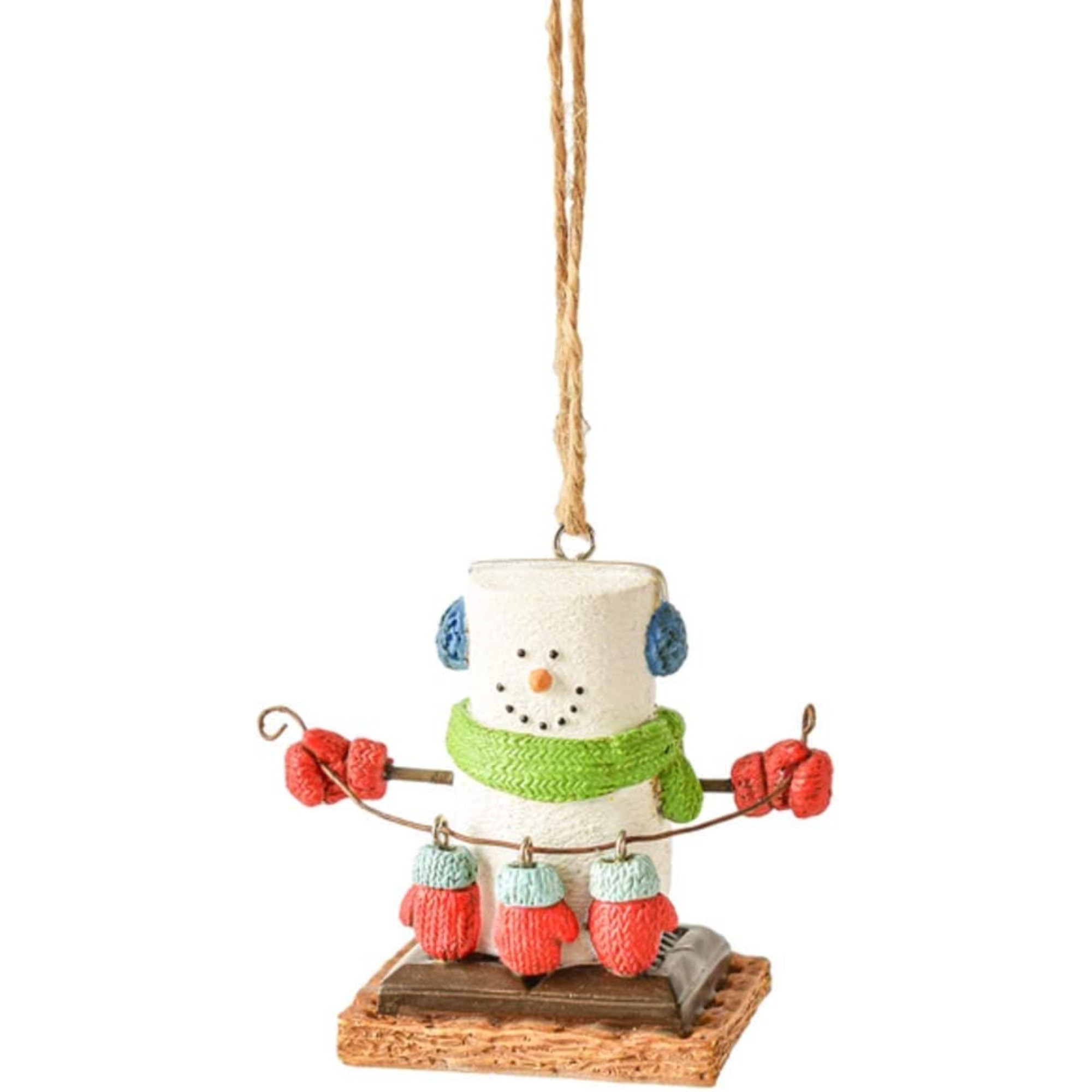 Ganz Resin Ornament for Christmas Tree, S’mores Snowman with Mittens