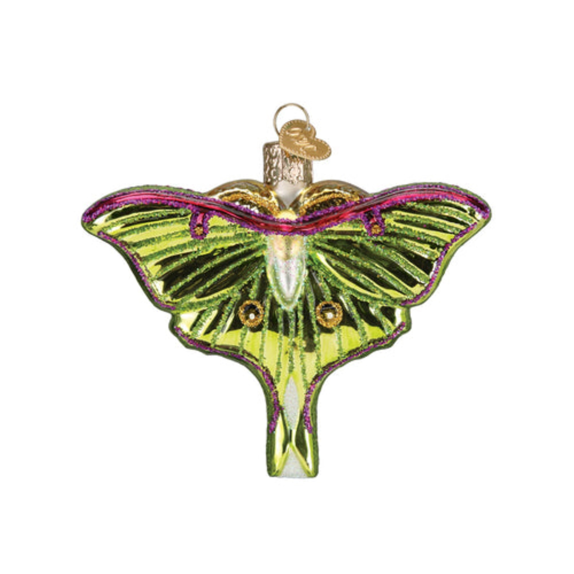 Old World Christmas Blown Glass Ornament for Christmas Tree, Luna Moth