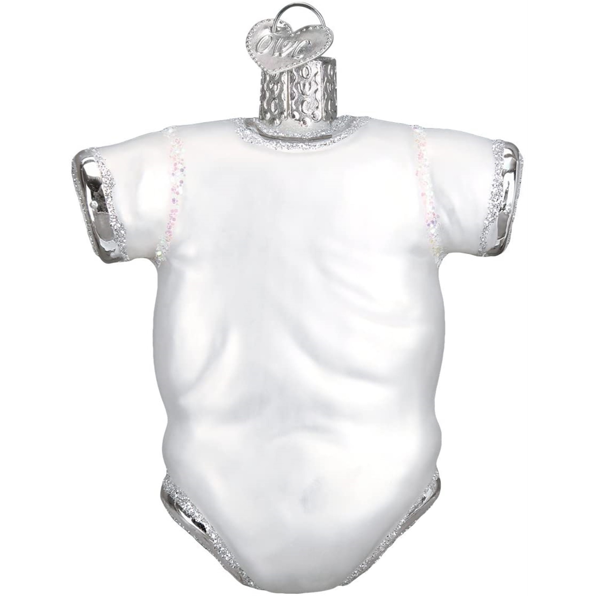 Old World Christmas Blown Glass Ornament for Christmas Tree, White Baby One Piece